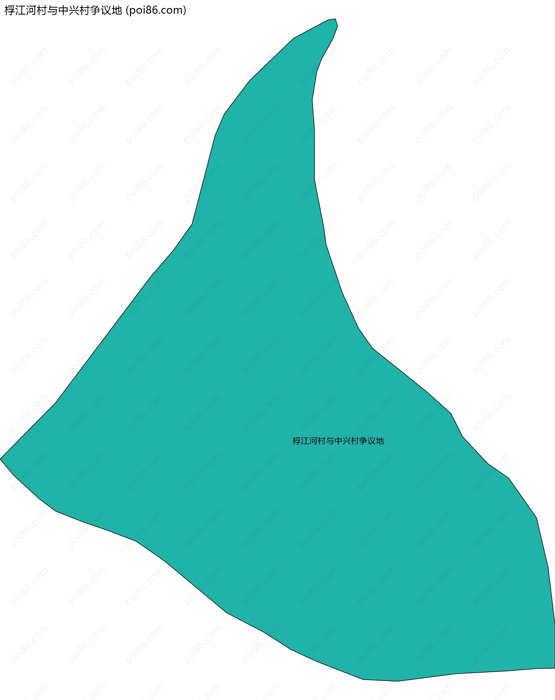 桴江河村与中兴村争议地边界地图