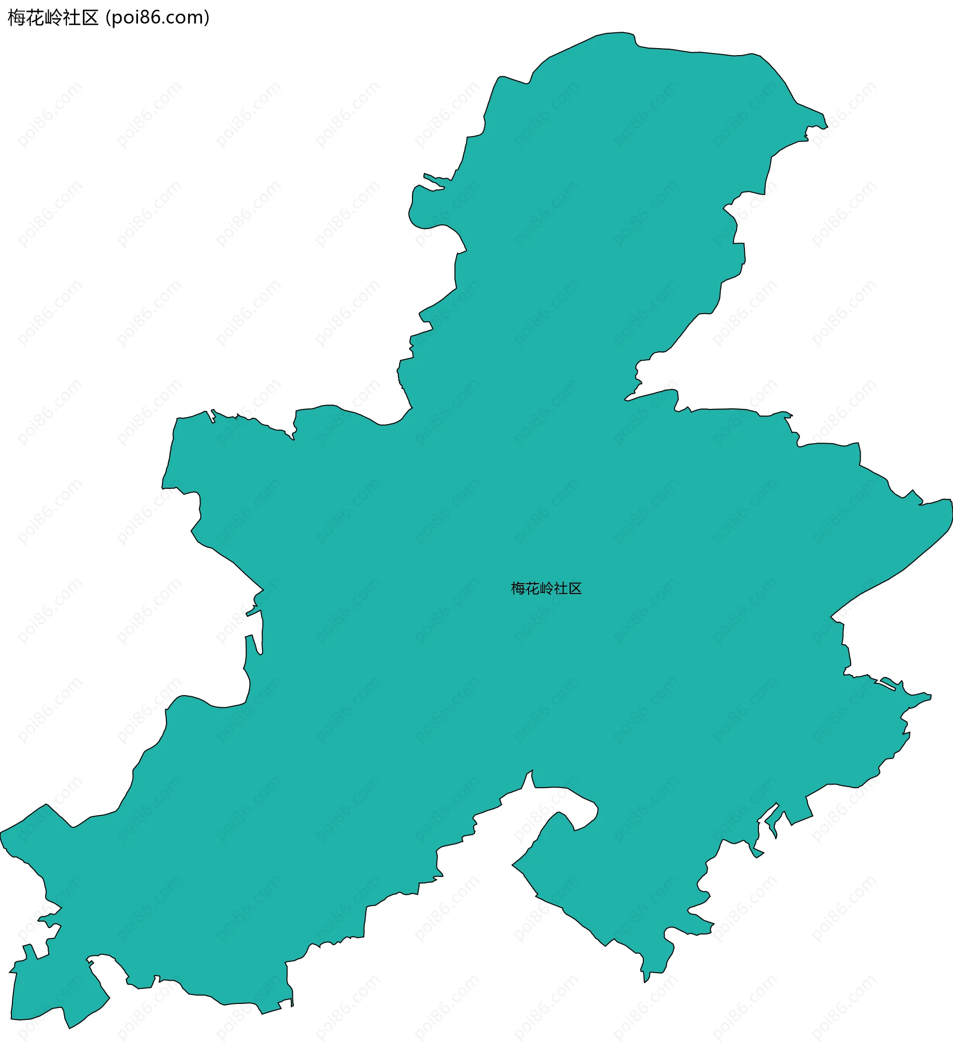 梅花岭社区边界地图