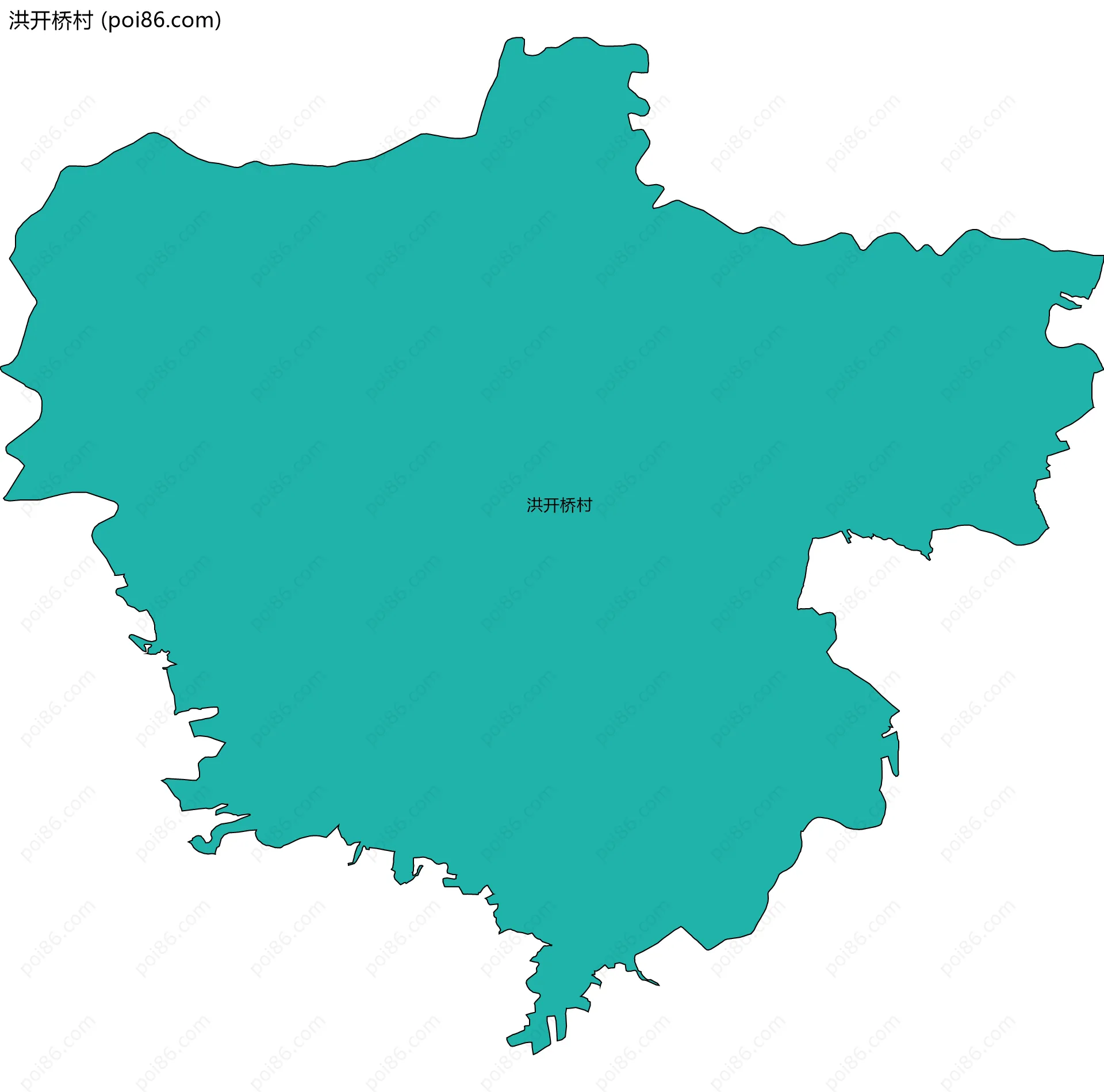 洪开桥村边界地图