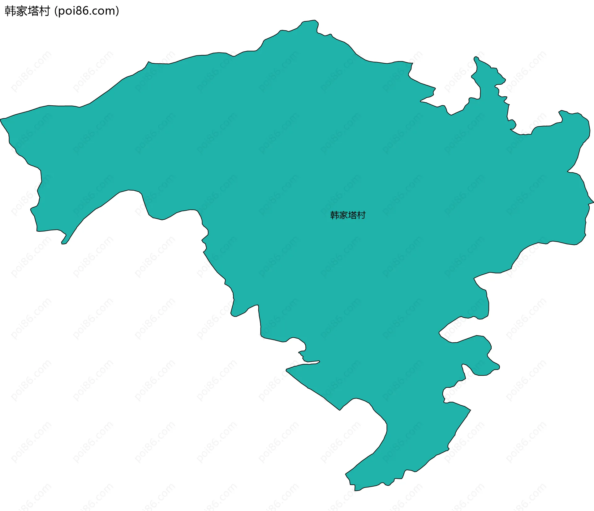 韩家塔村边界地图