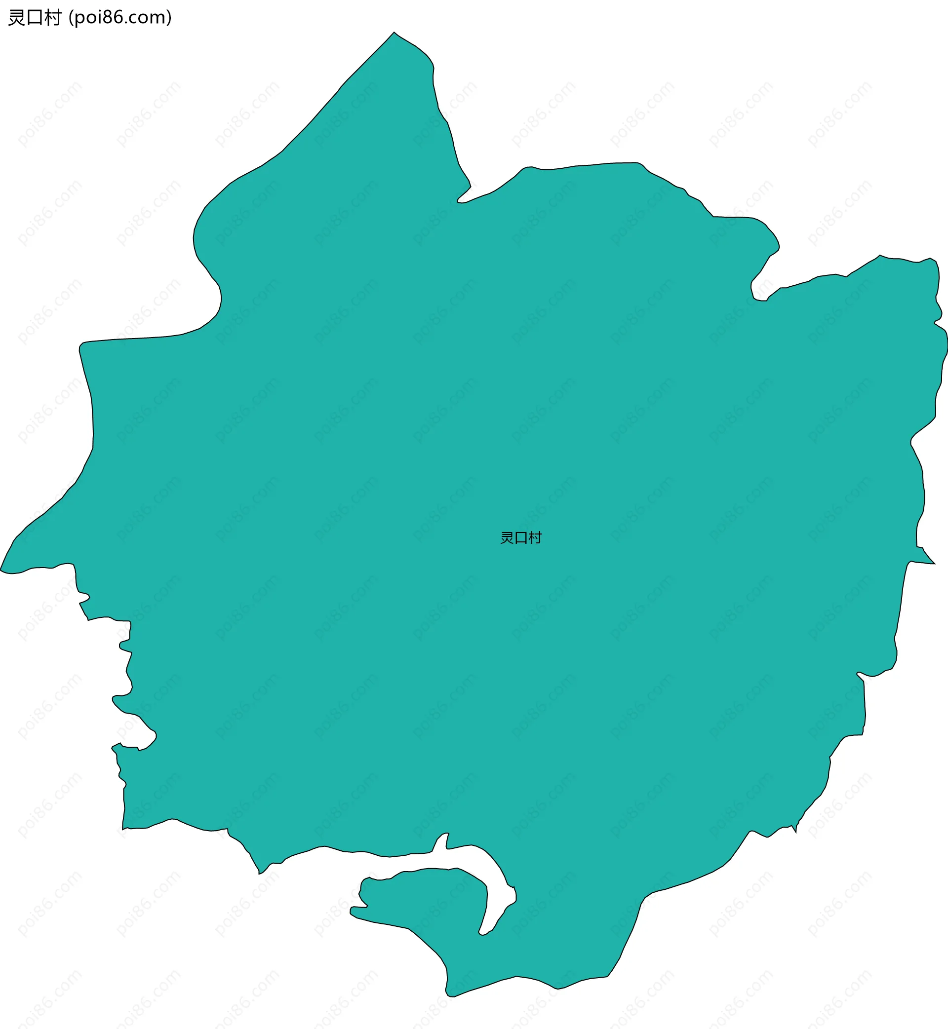 灵口村边界地图