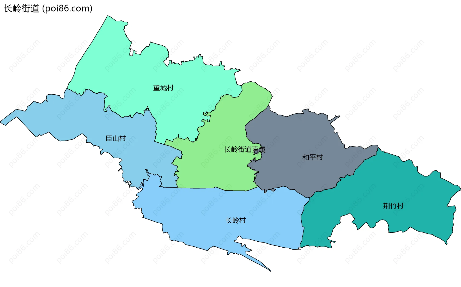 长岭街道边界地图(五级行政区划)