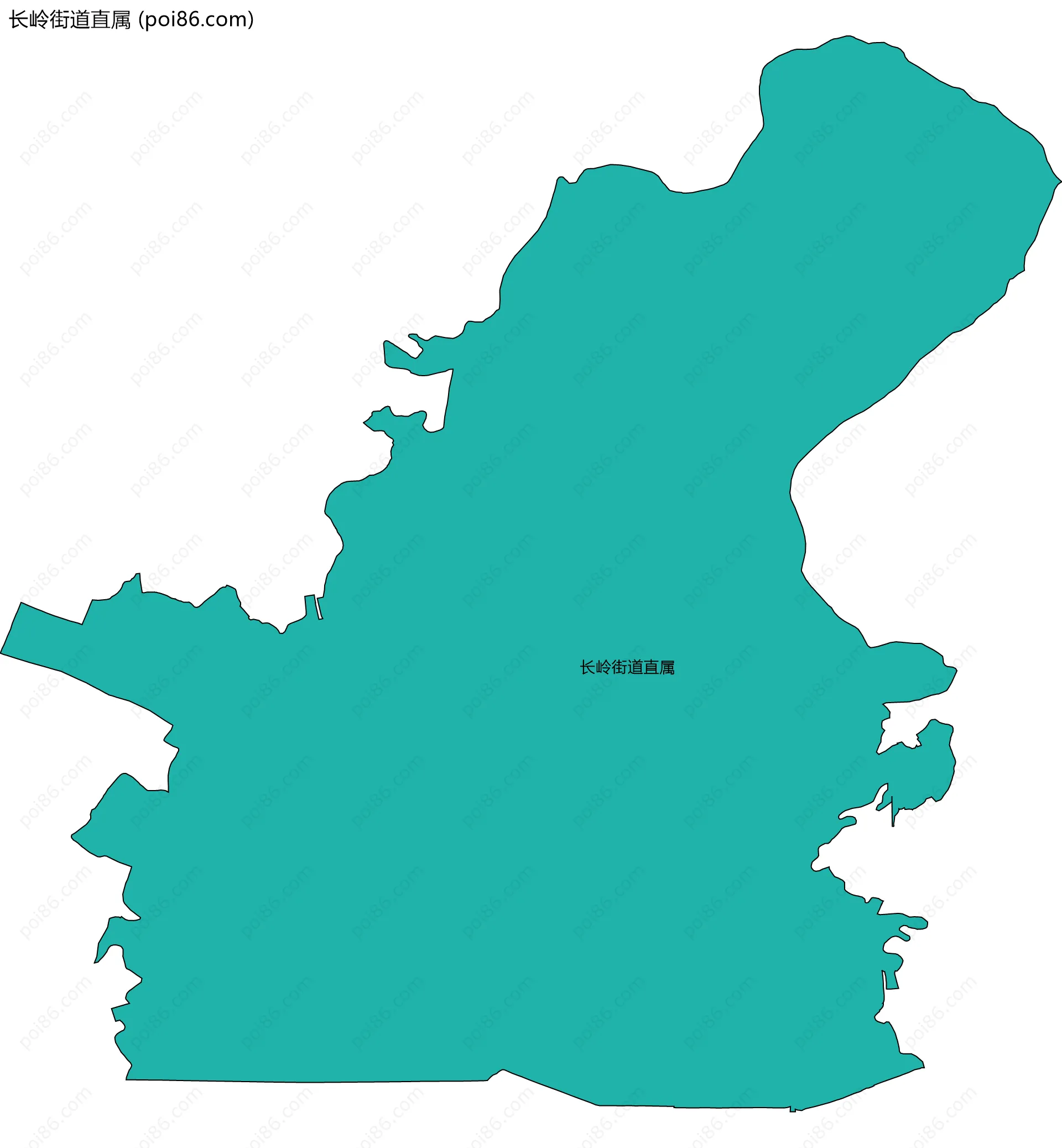 长岭街道直属边界地图