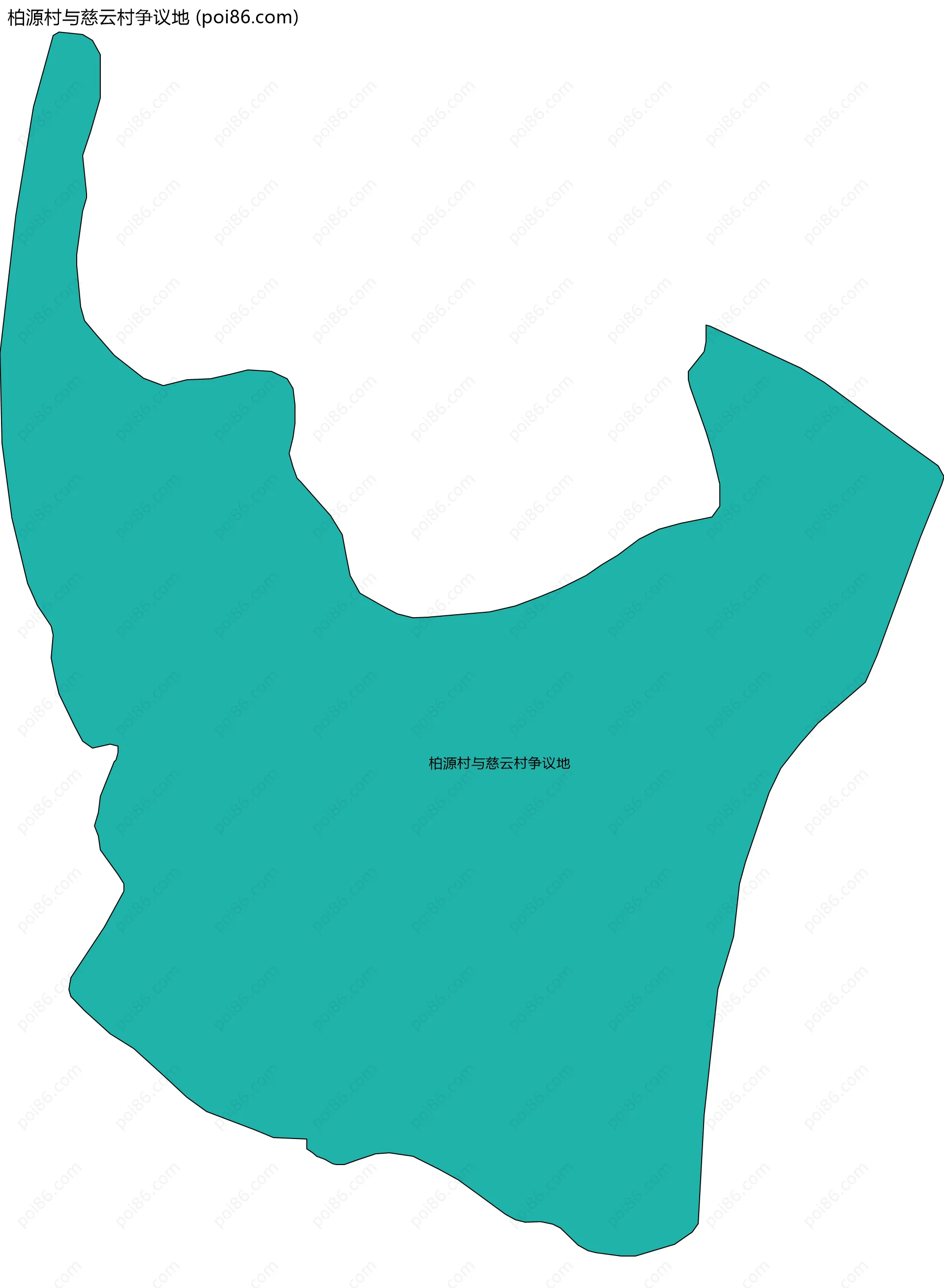 柏源村与慈云村争议地边界地图