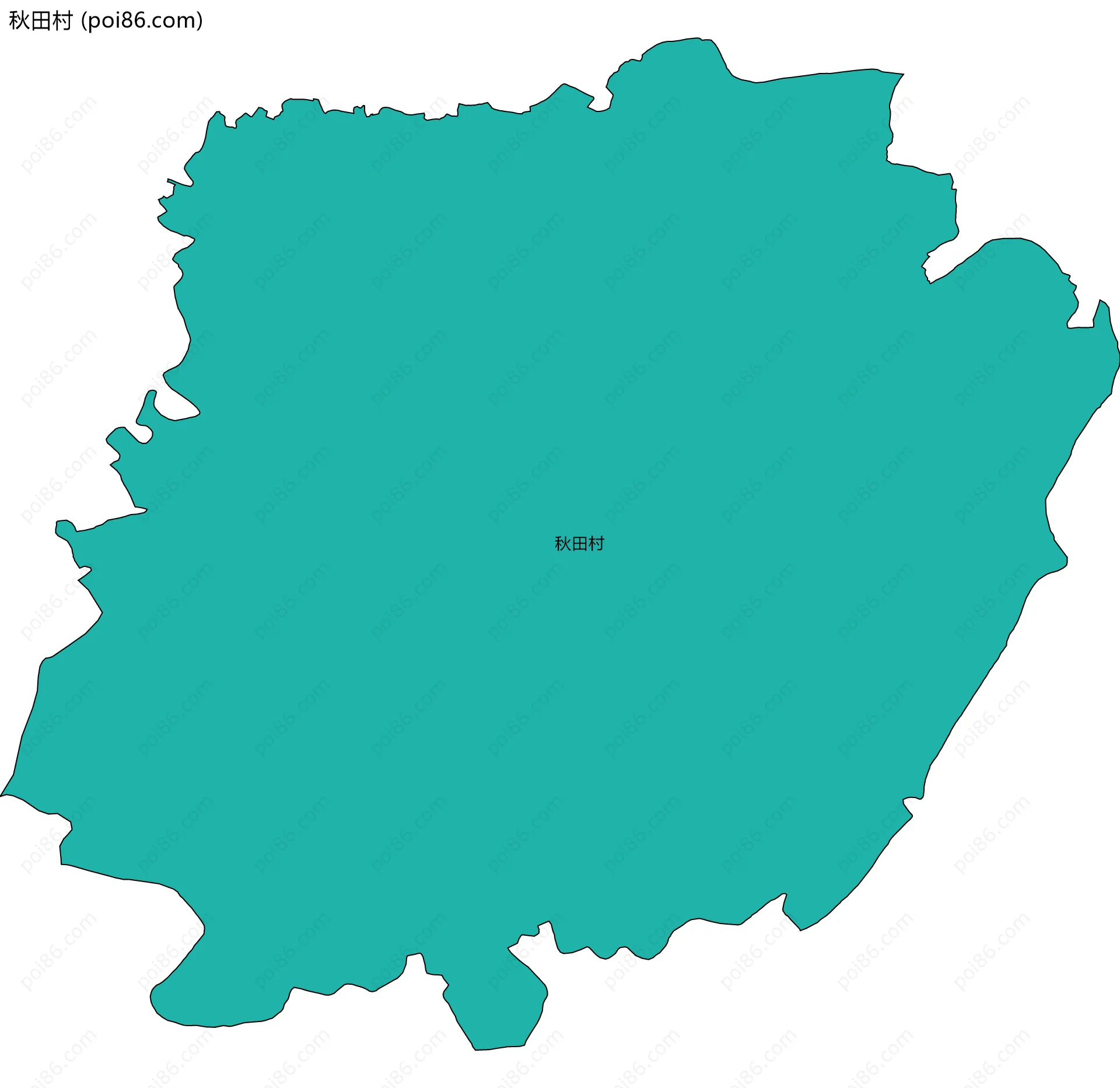 秋田村边界地图