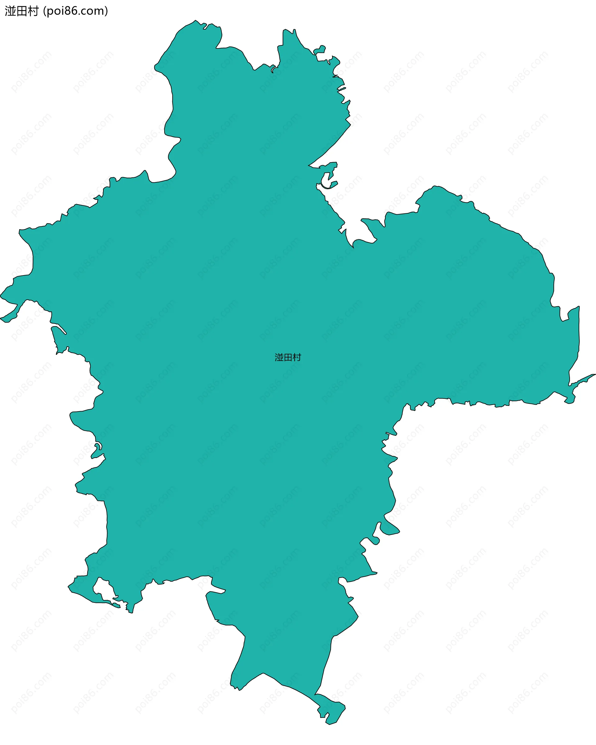 湴田村边界地图