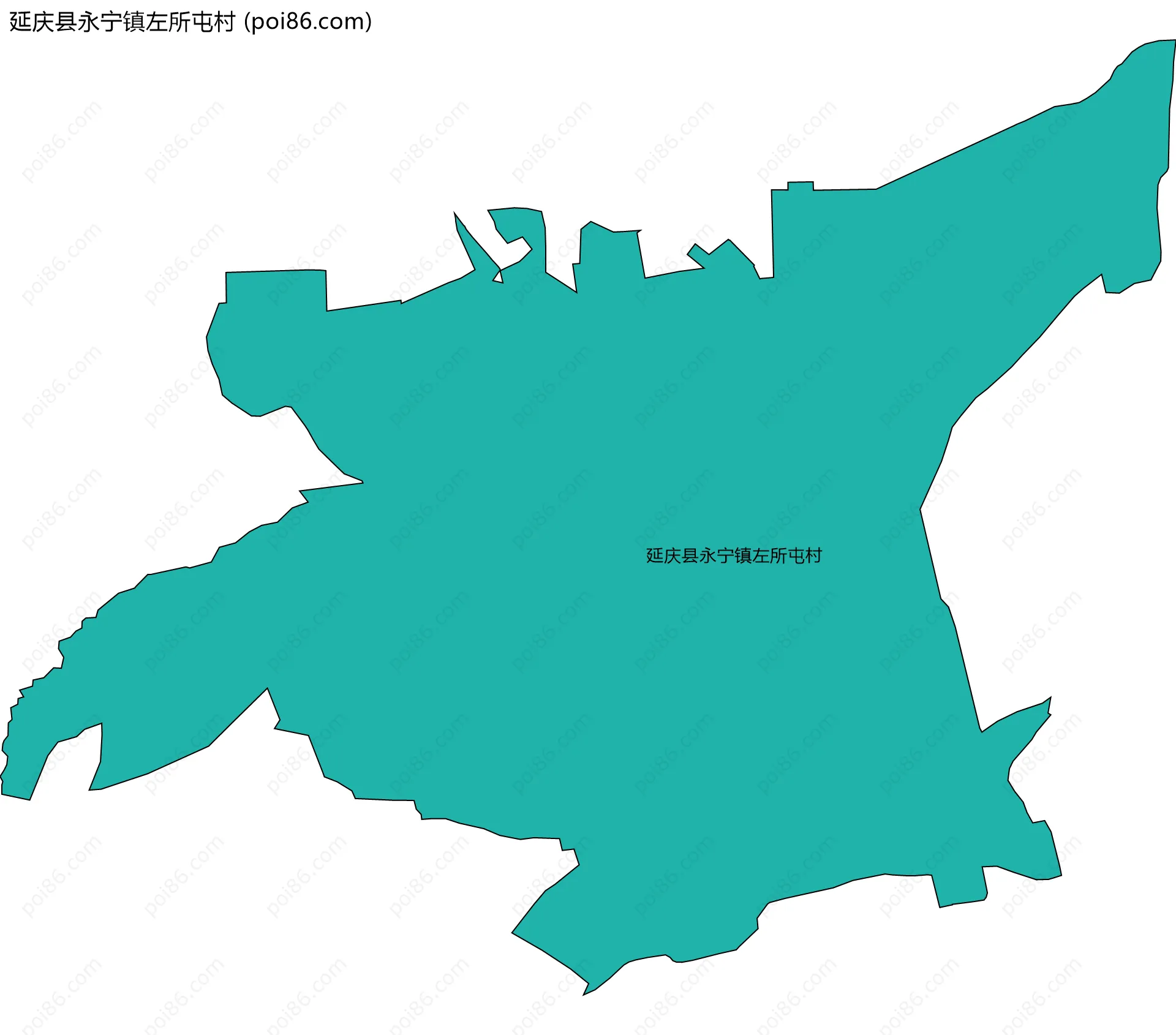 延庆县永宁镇左所屯村边界地图