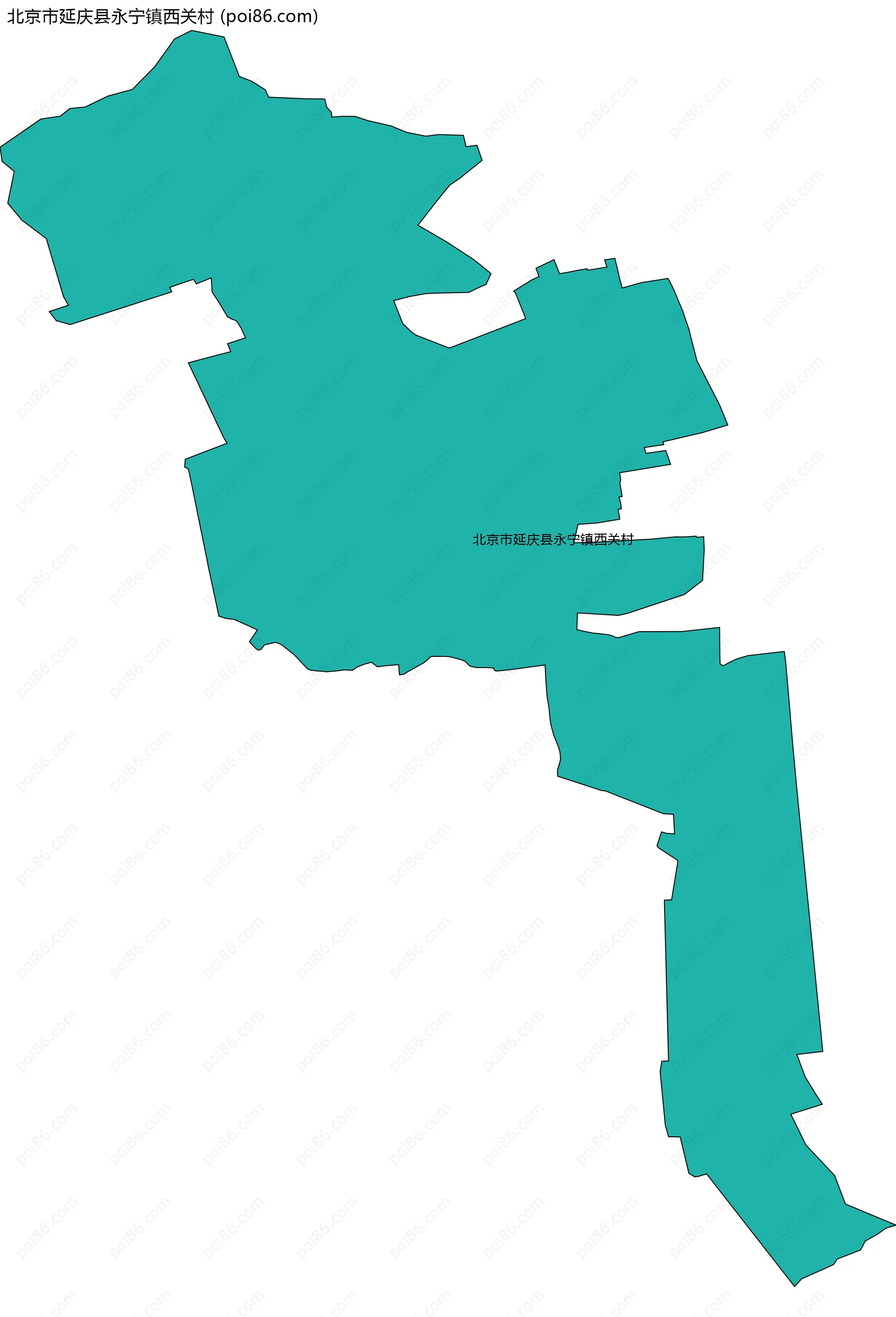 北京市延庆县永宁镇西关村边界地图