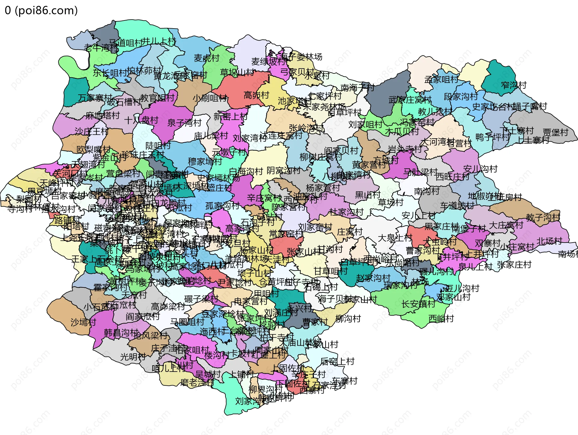 0边界地图(五级行政区划)