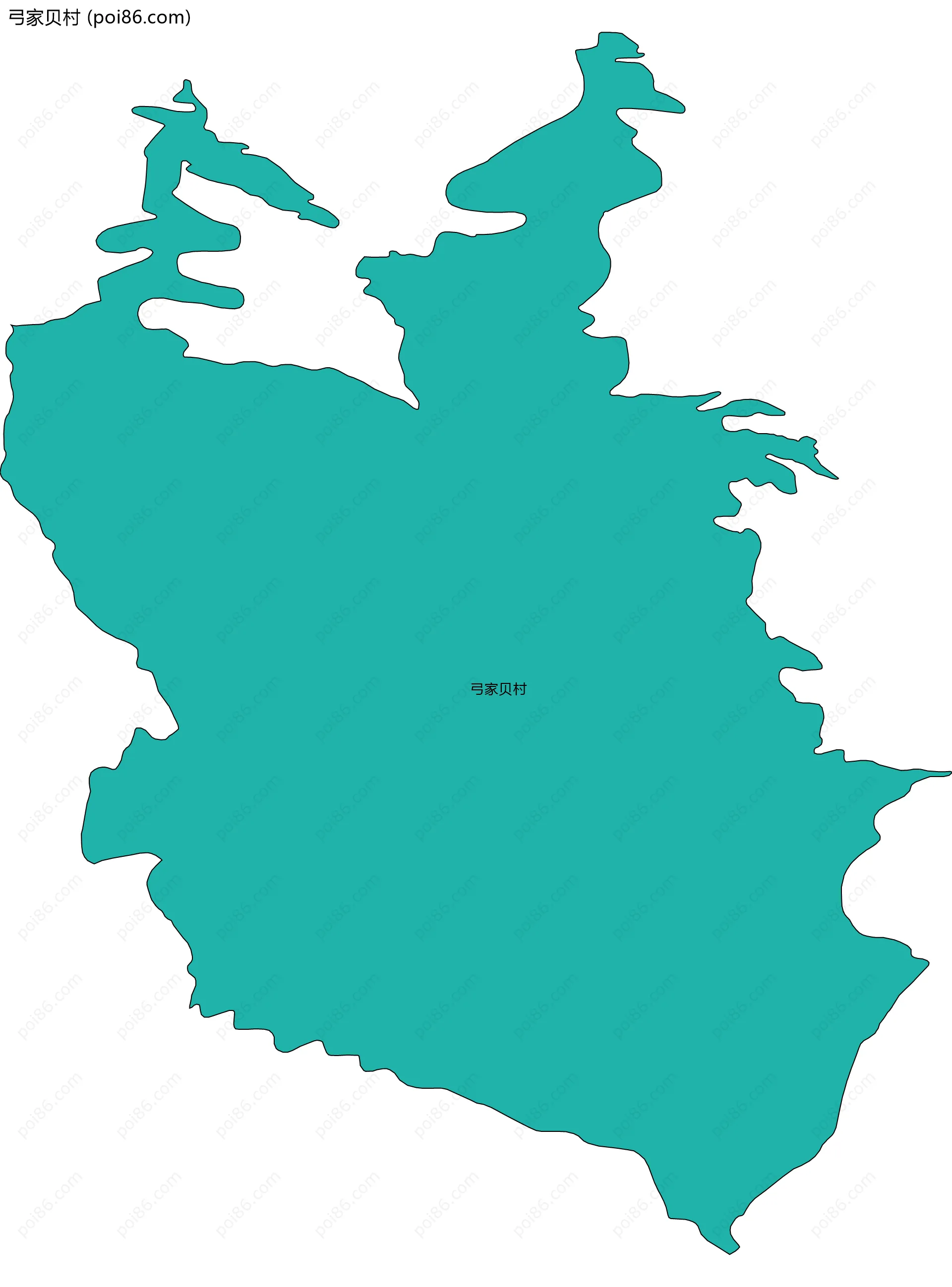 弓家贝村边界地图