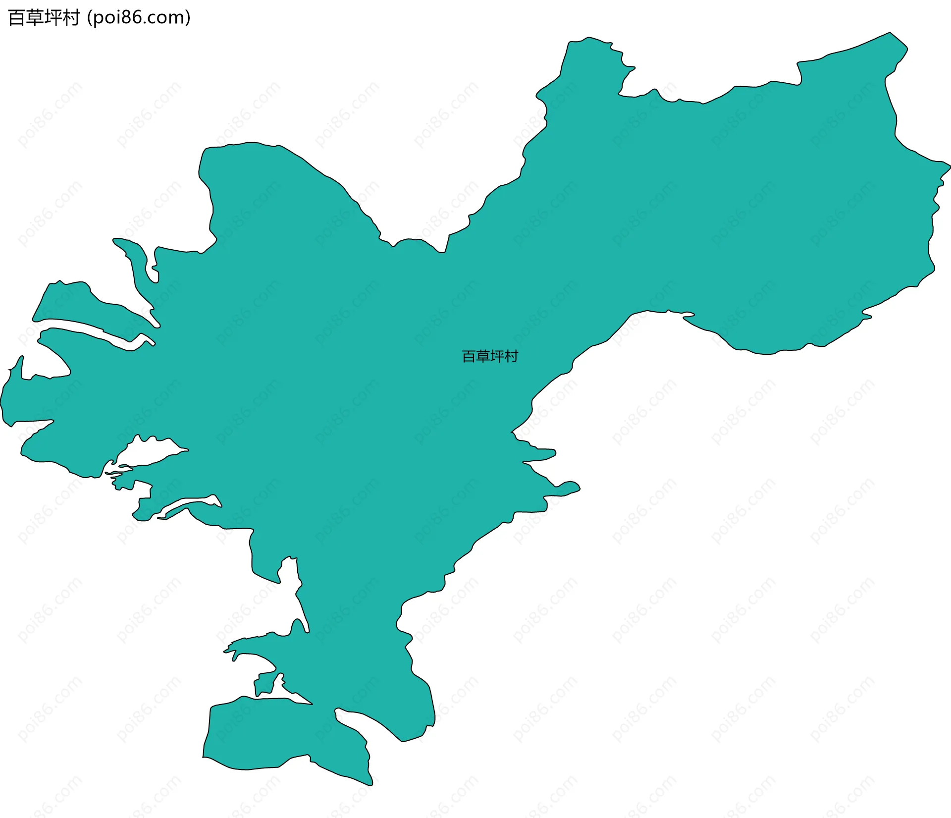 百草坪村边界地图