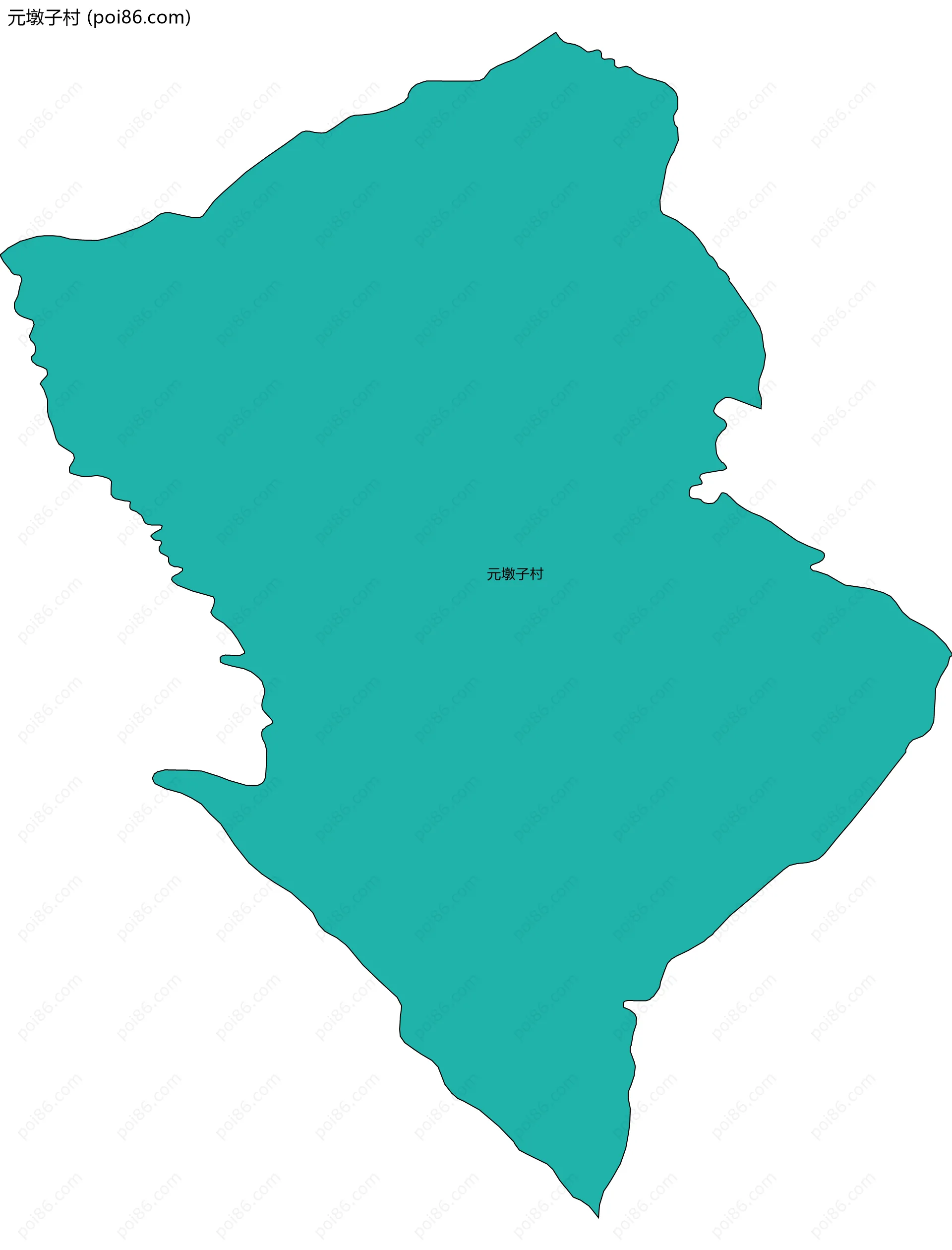 元墩子村边界地图