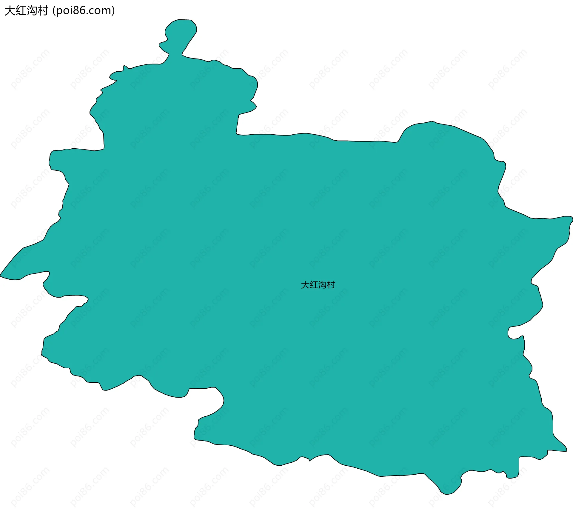 大红沟村边界地图