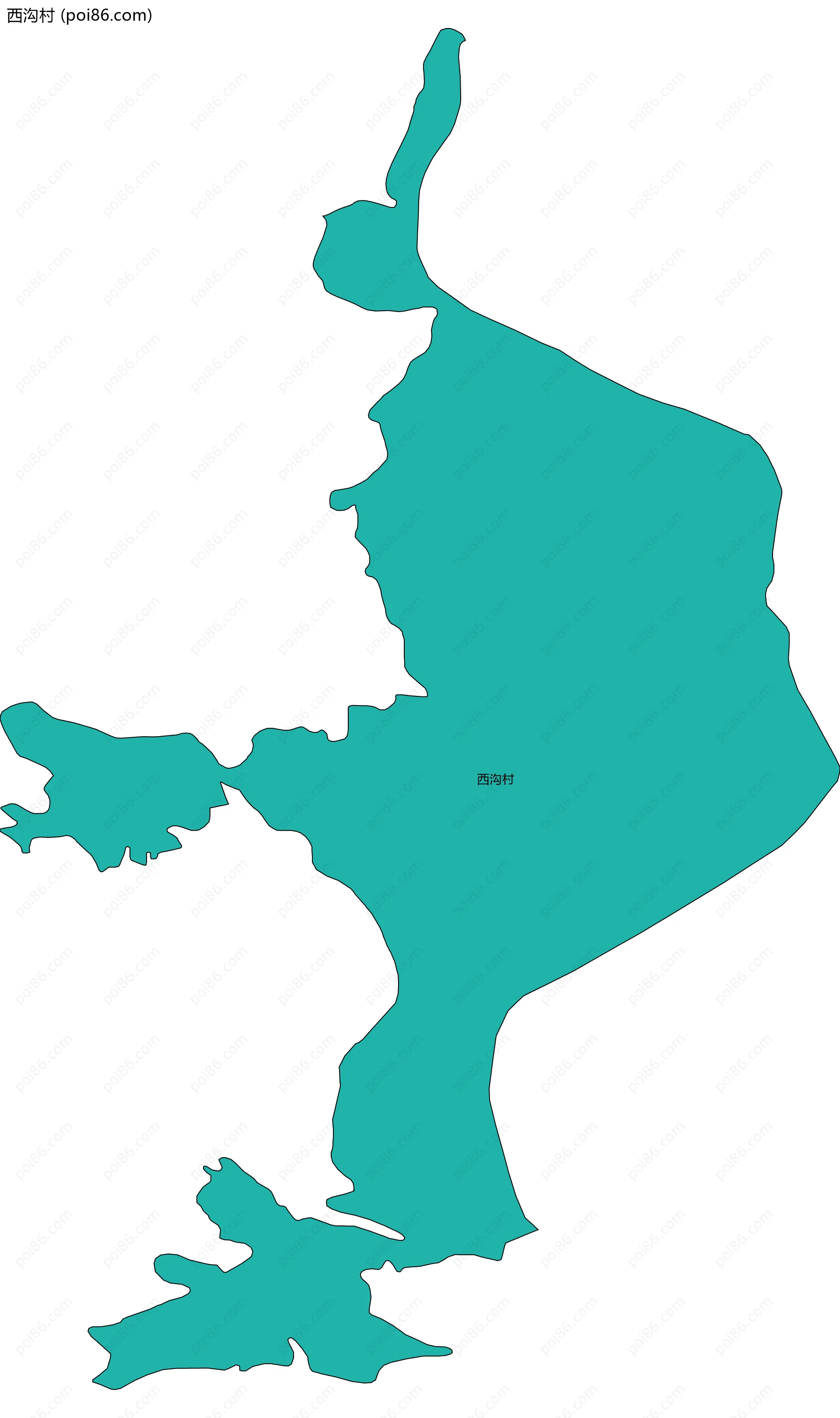 西沟村边界地图