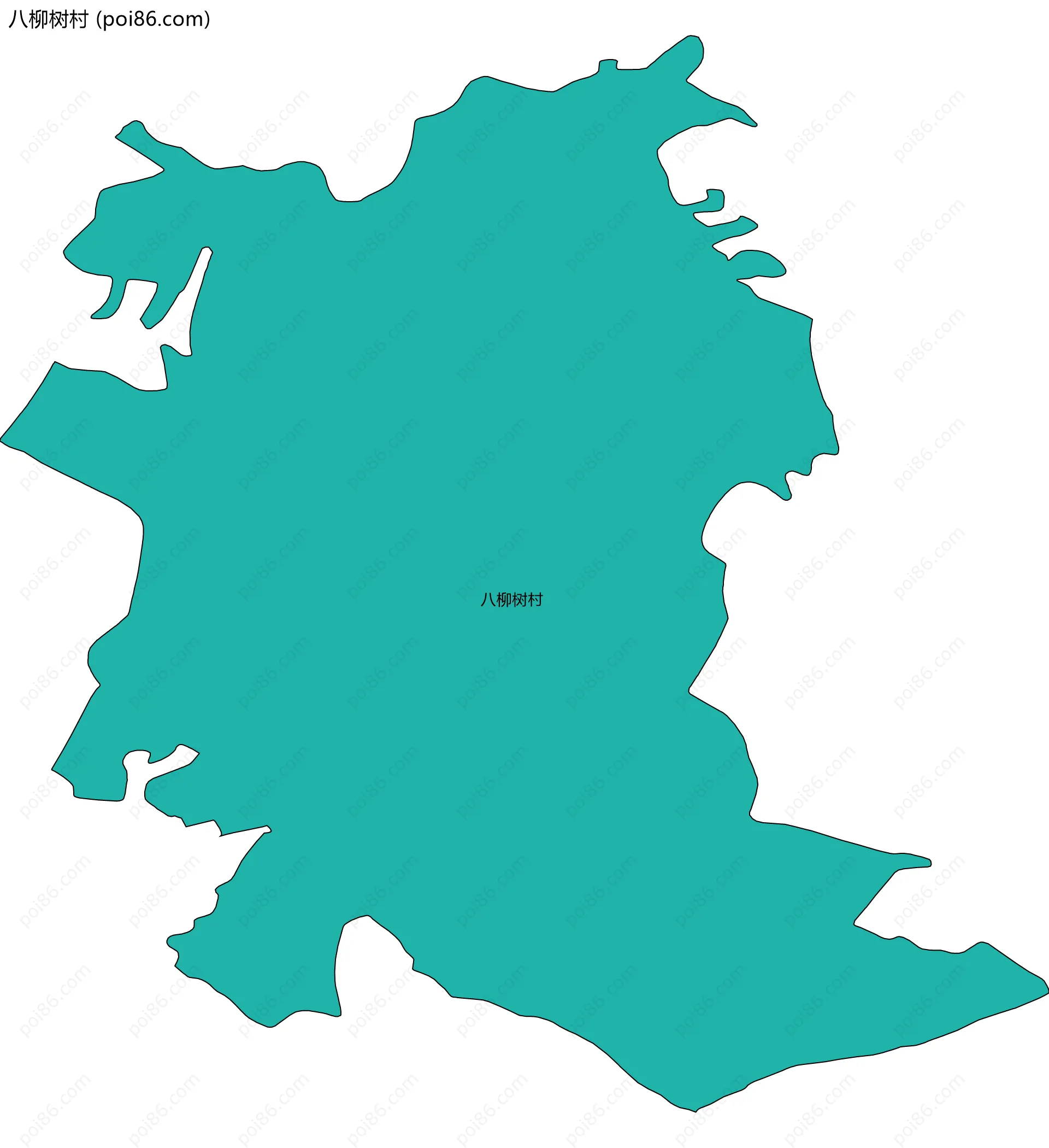 八柳树村边界地图