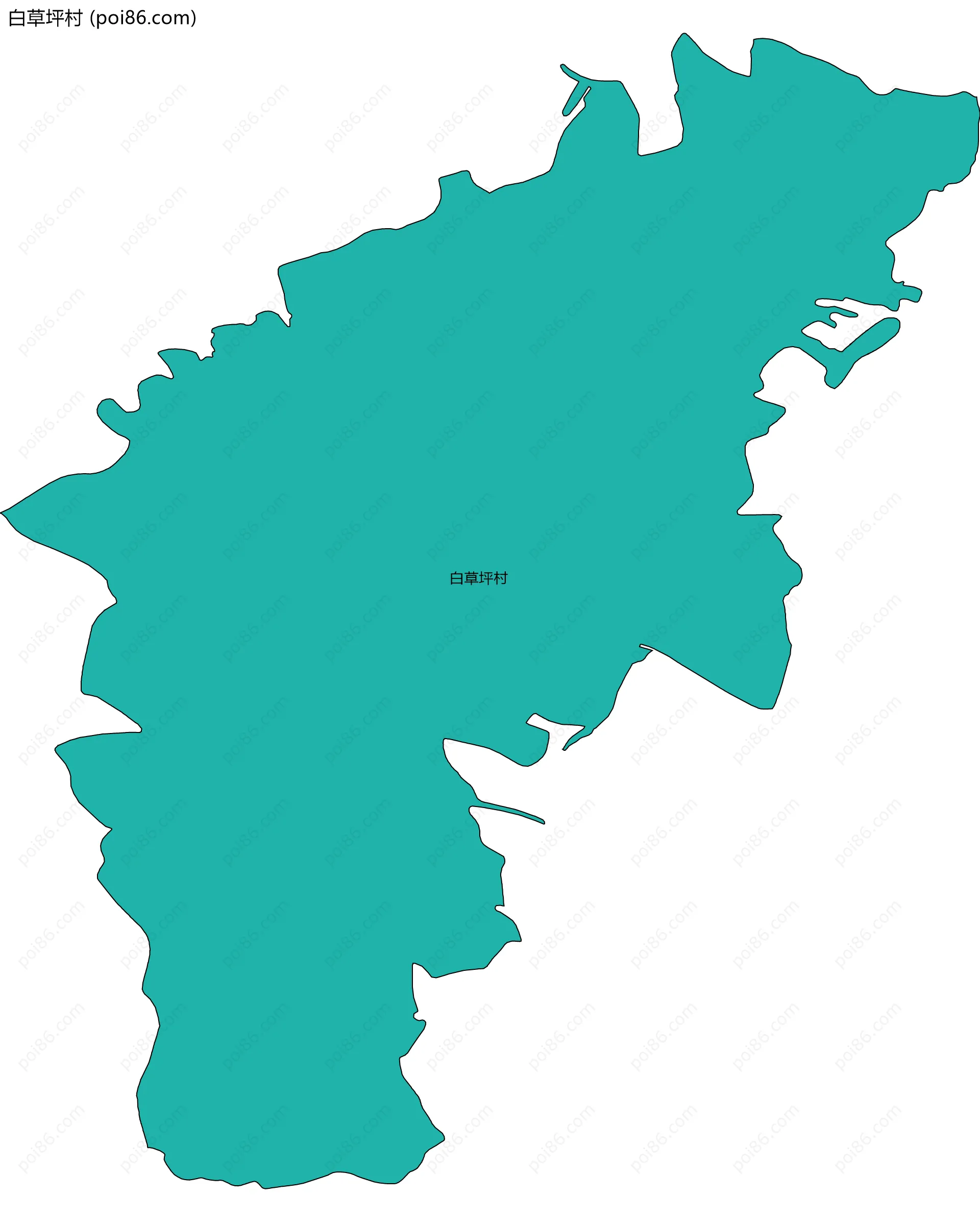 白草坪村边界地图