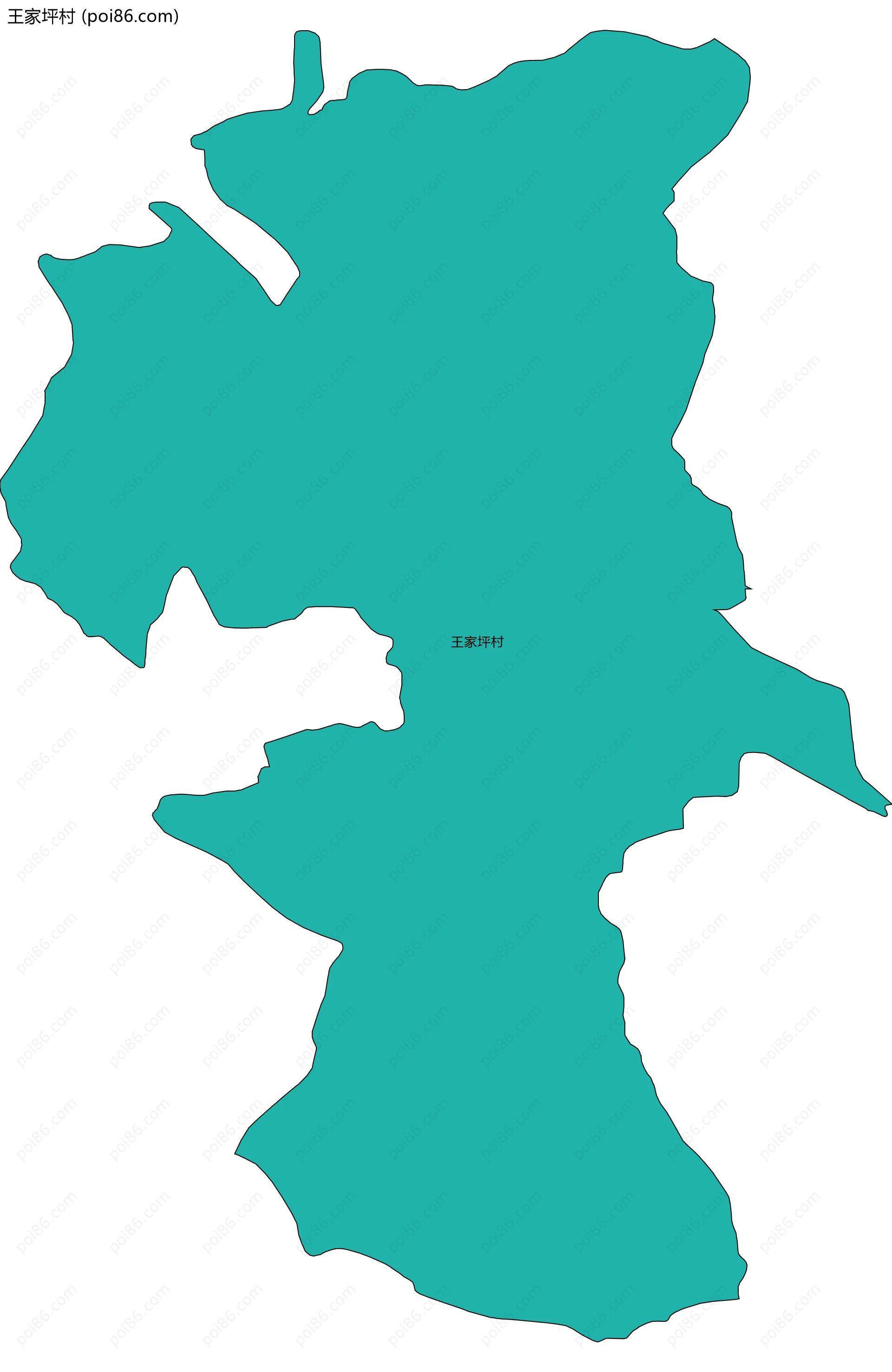 王家坪村边界地图