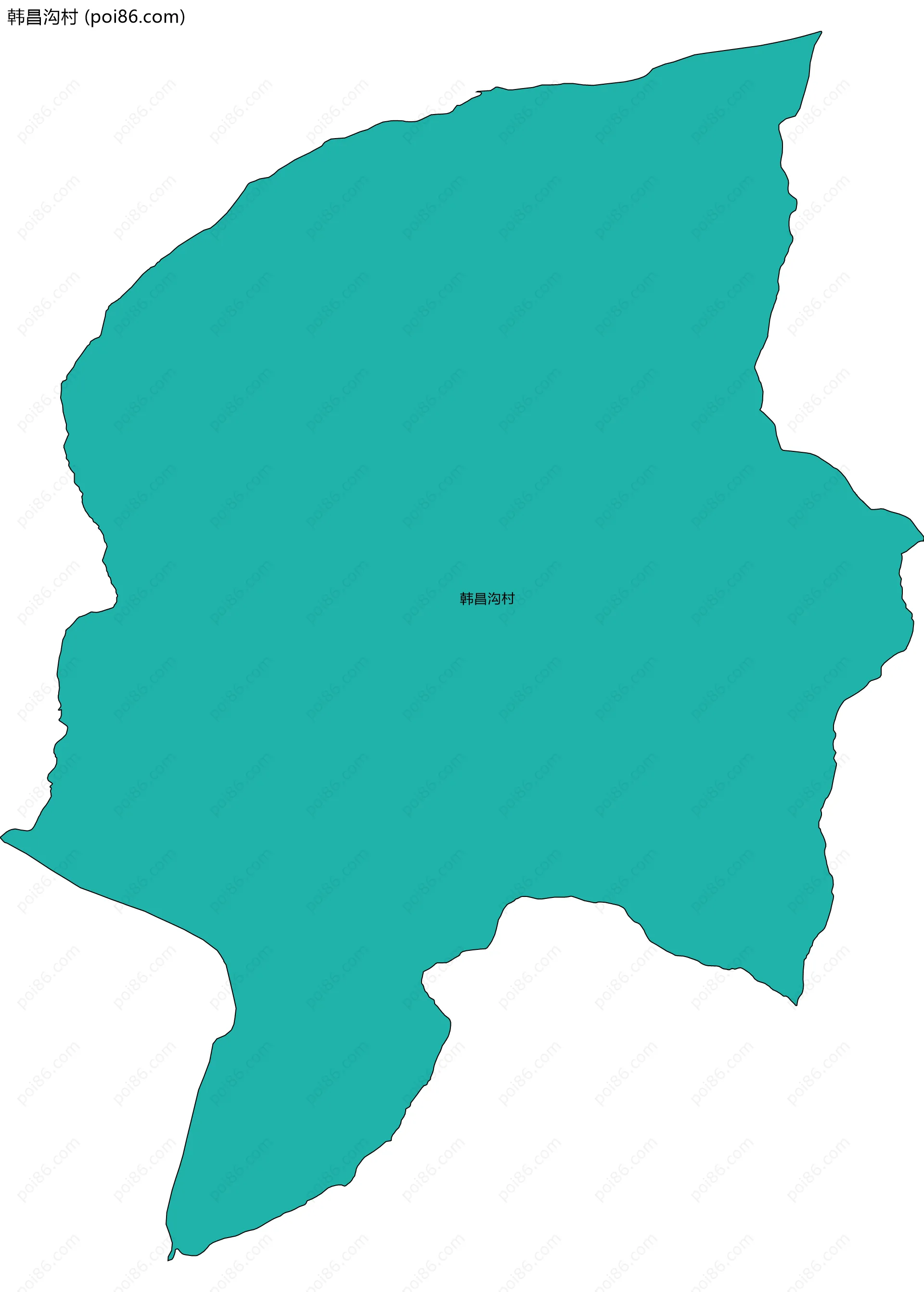 韩昌沟村边界地图