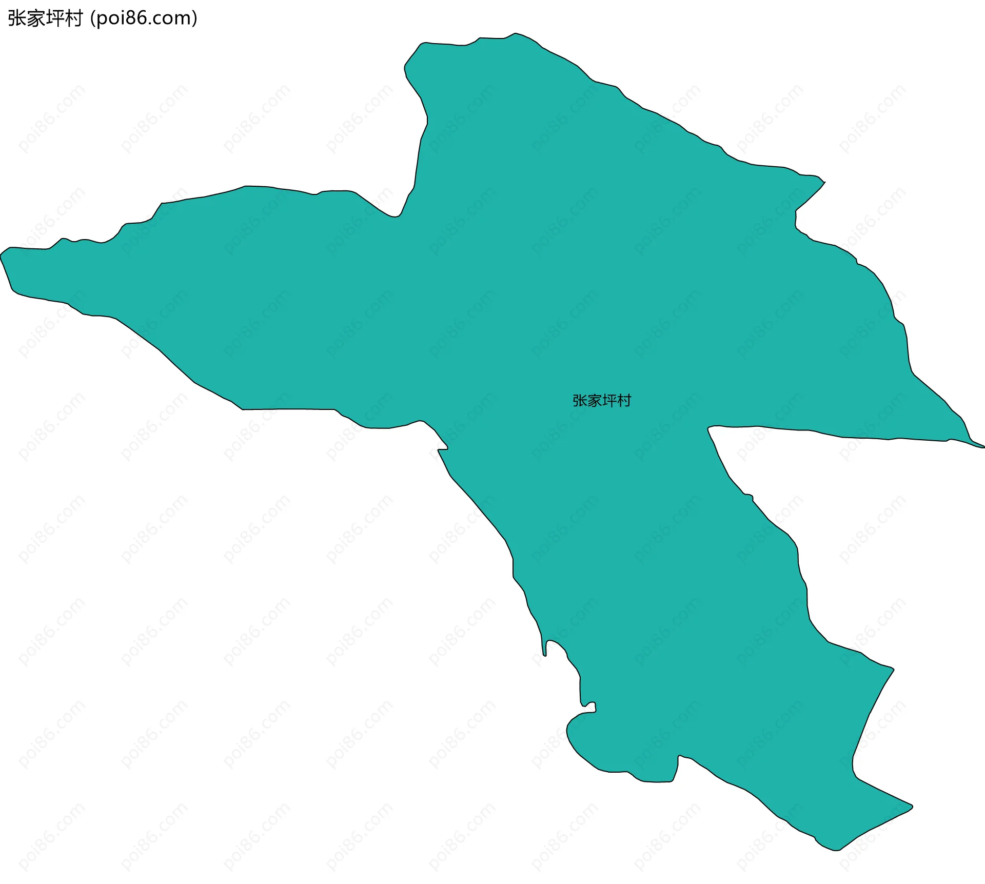 张家坪村边界地图