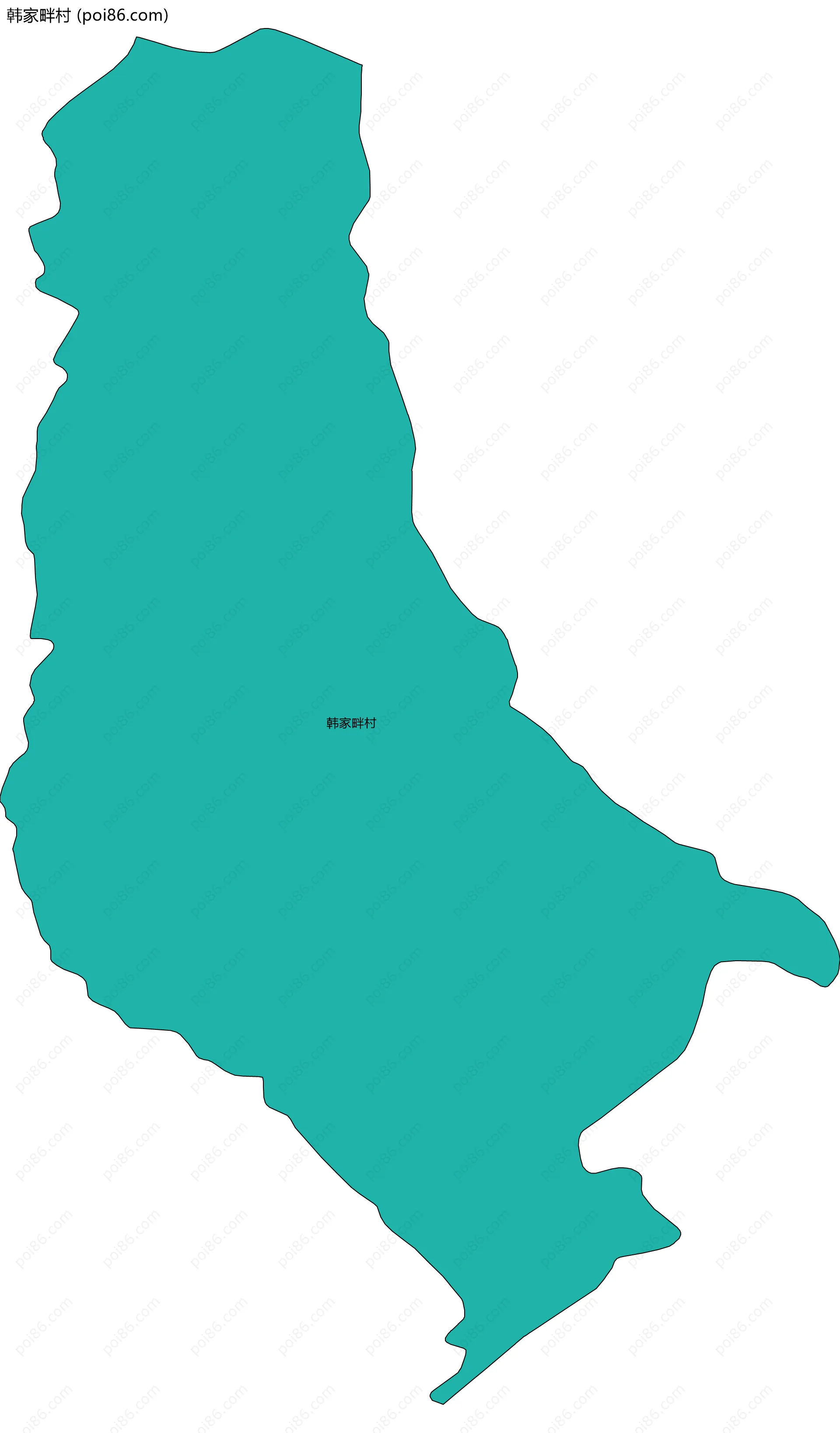 韩家畔村边界地图