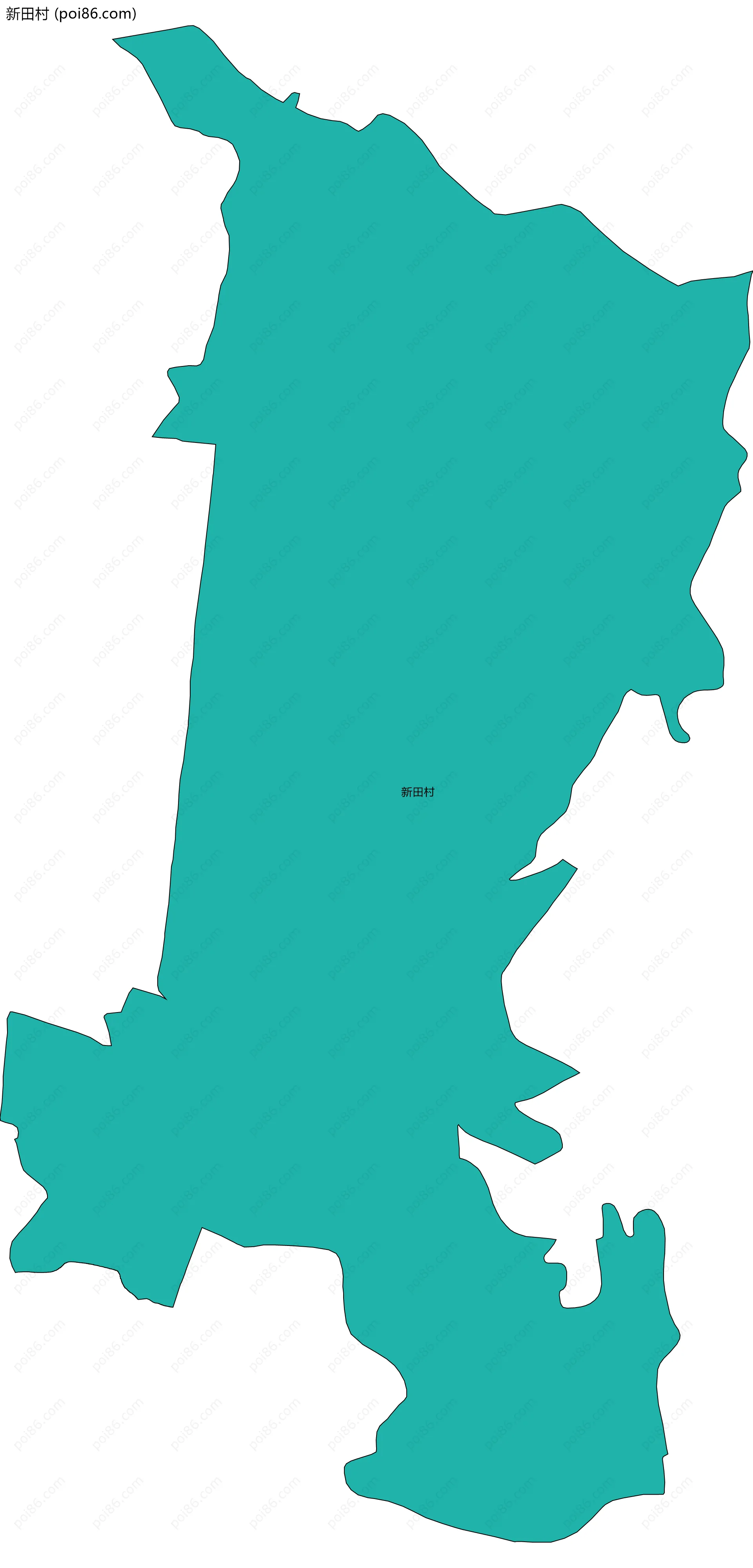 新田村边界地图