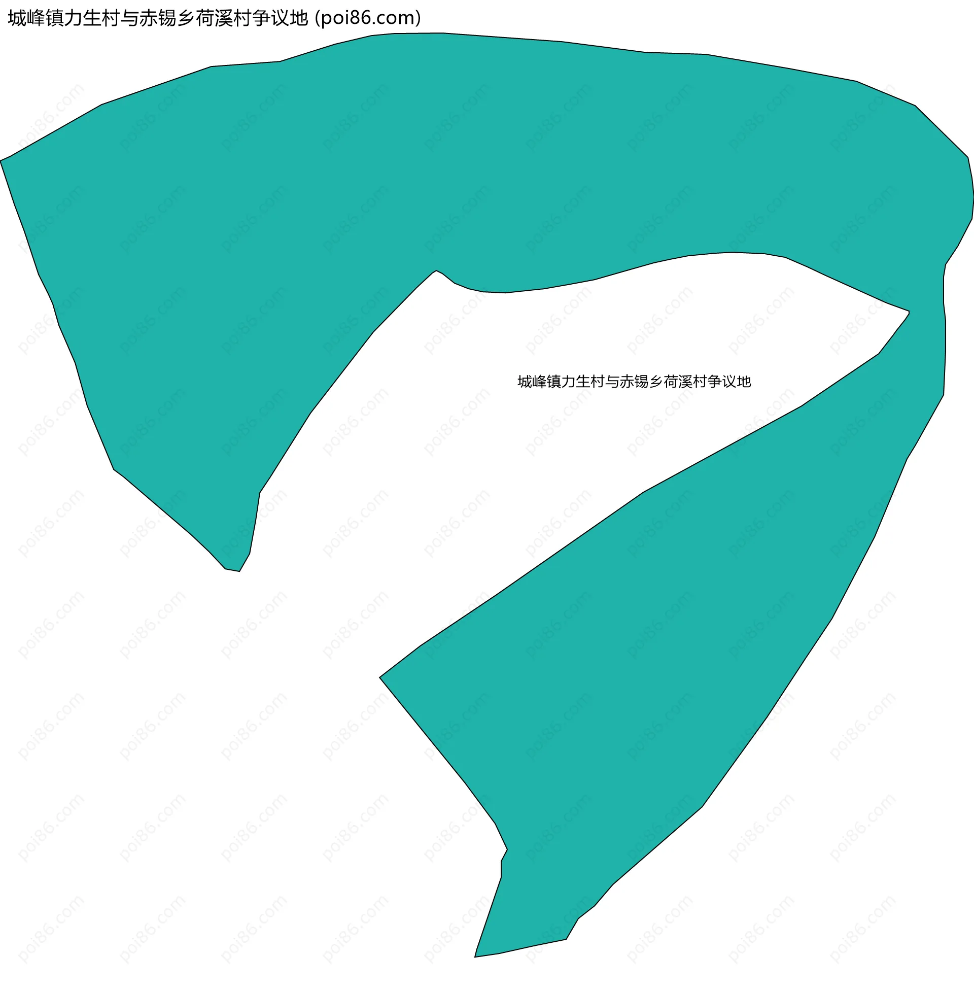 城峰镇力生村与赤锡乡荷溪村争议地边界地图