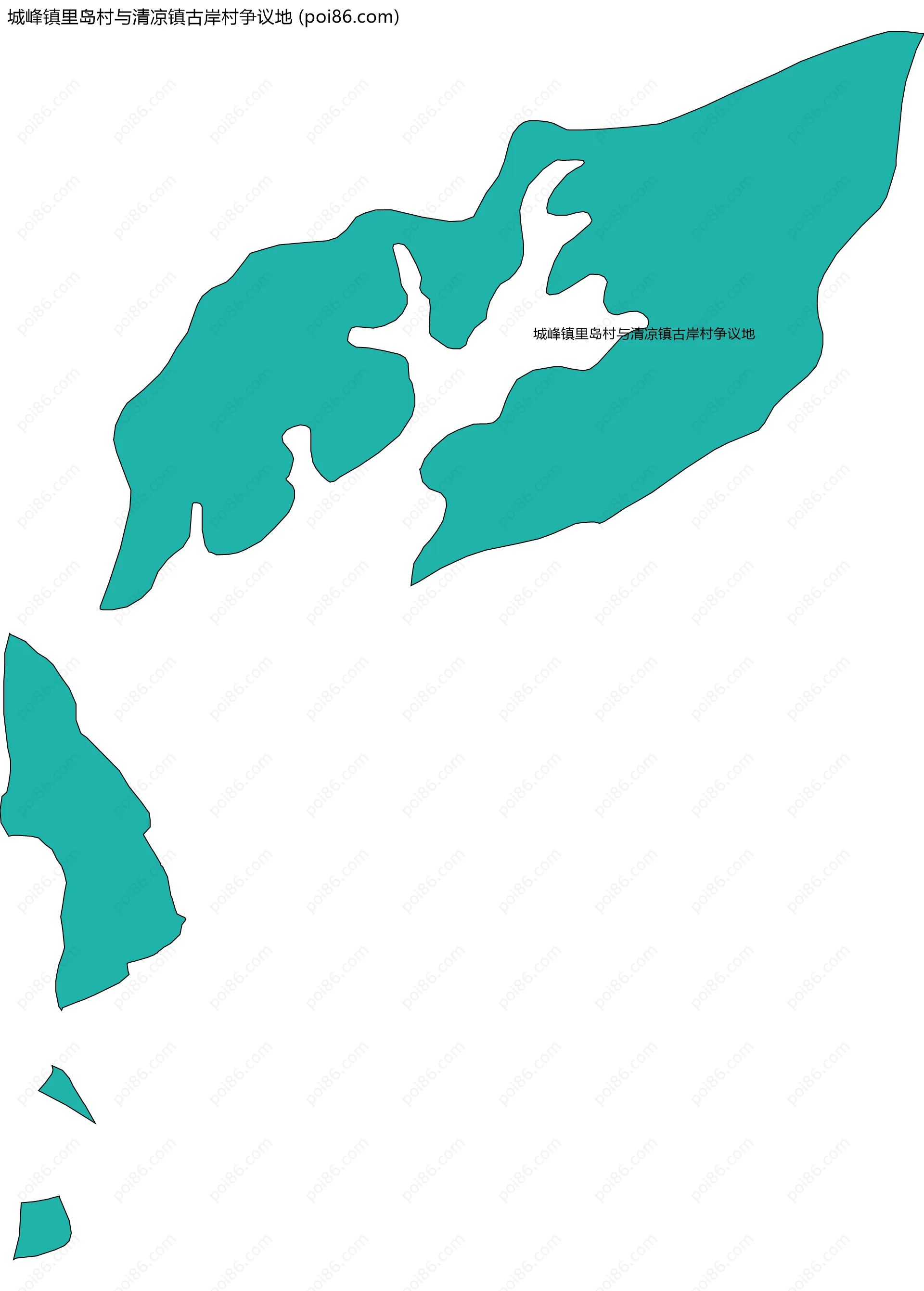 城峰镇里岛村与清凉镇古岸村争议地边界地图
