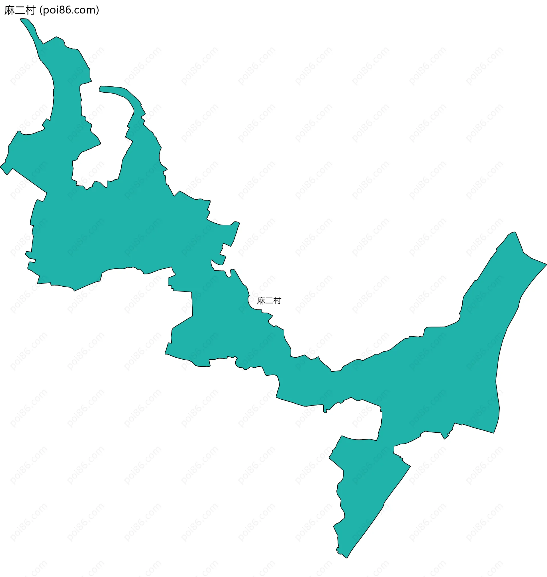 麻二村边界地图