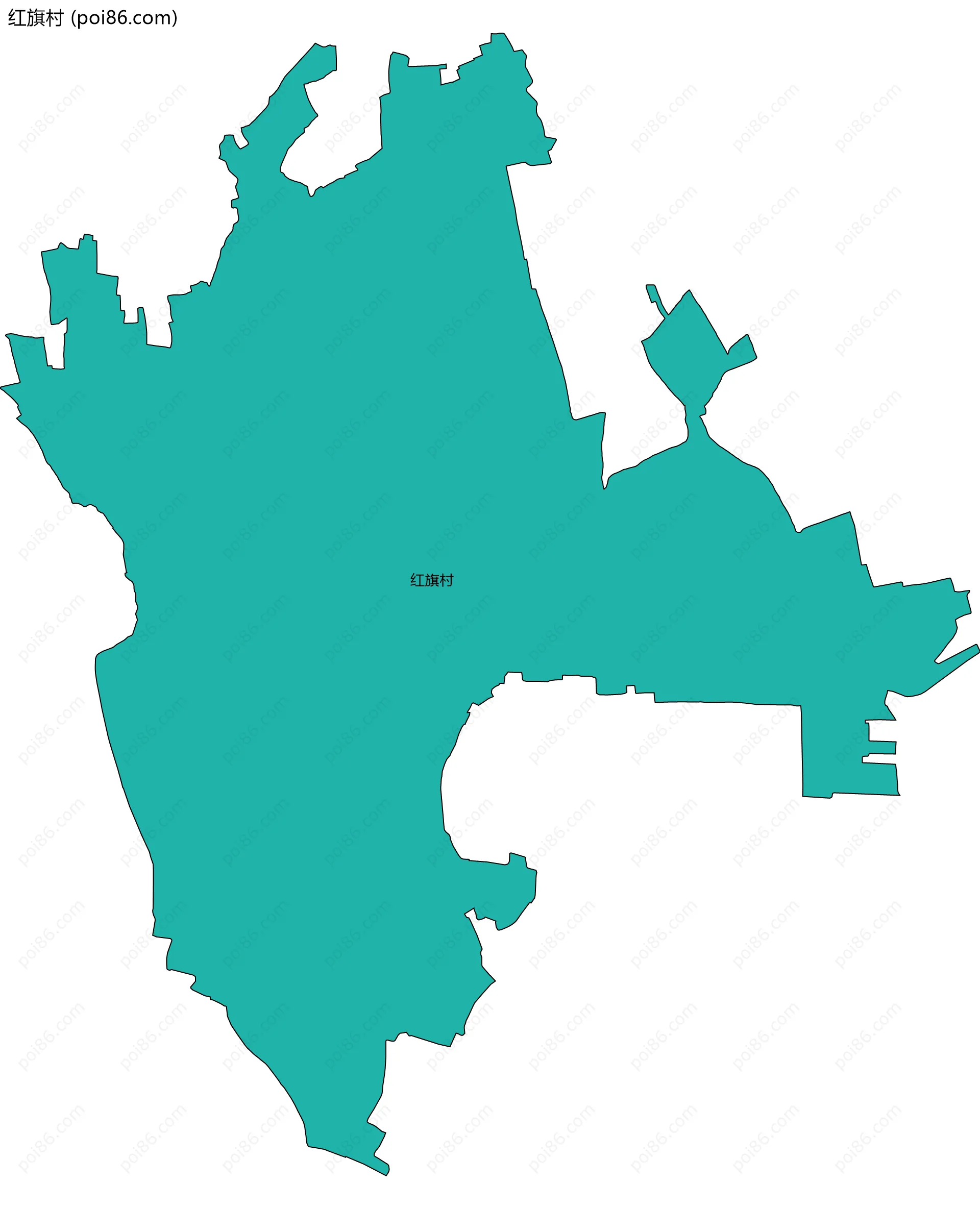 红旗村边界地图