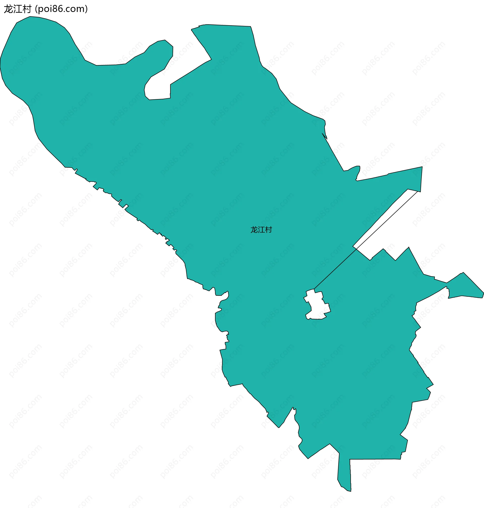 龙江村边界地图
