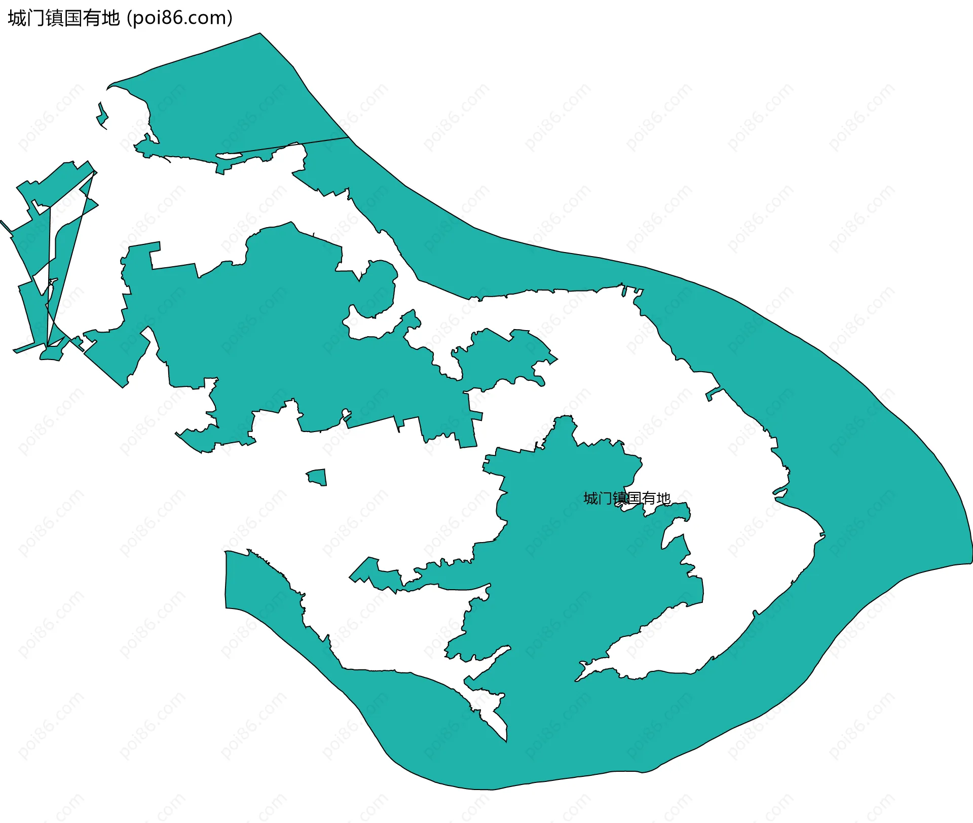 城门镇国有地边界地图