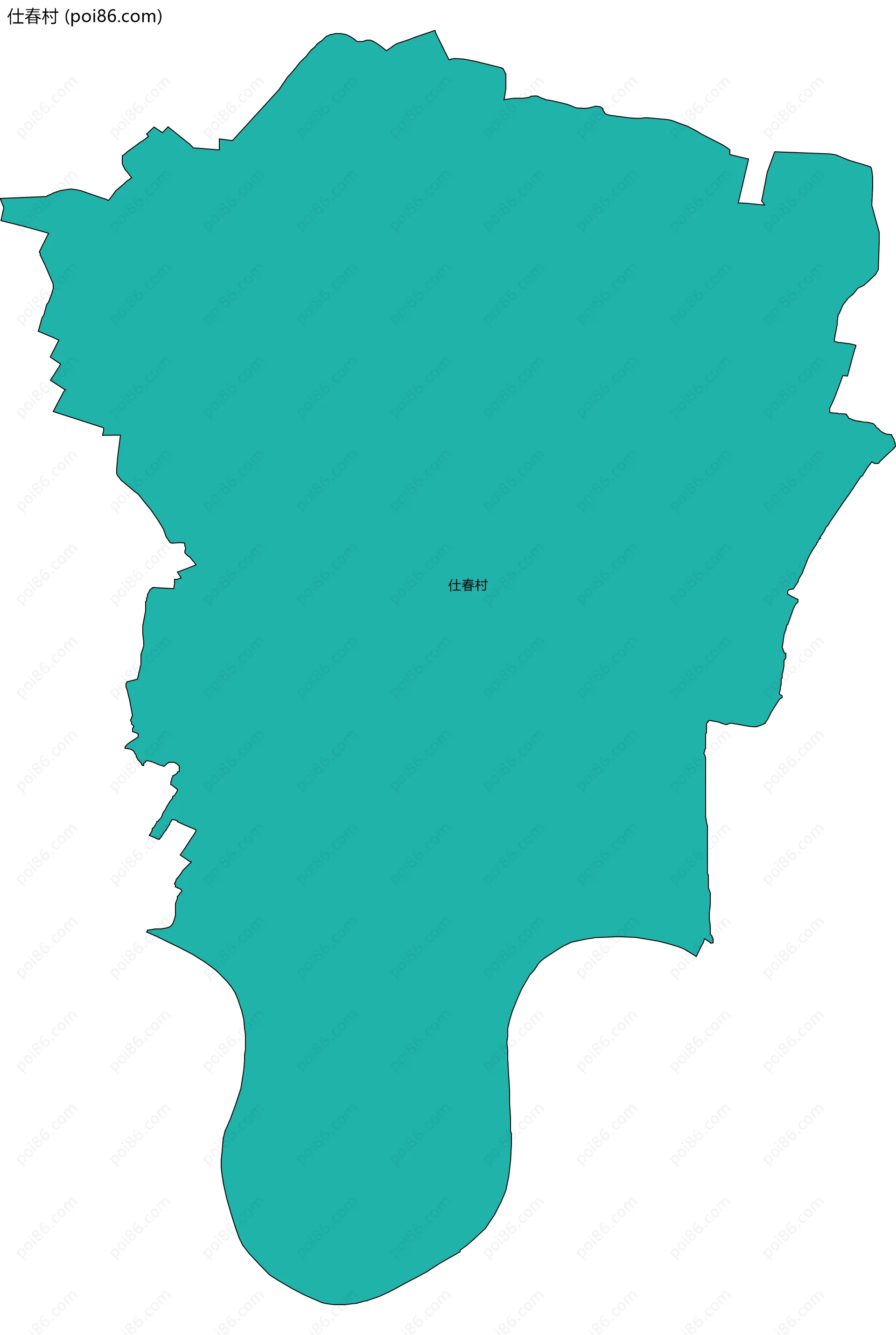 仕春村边界地图