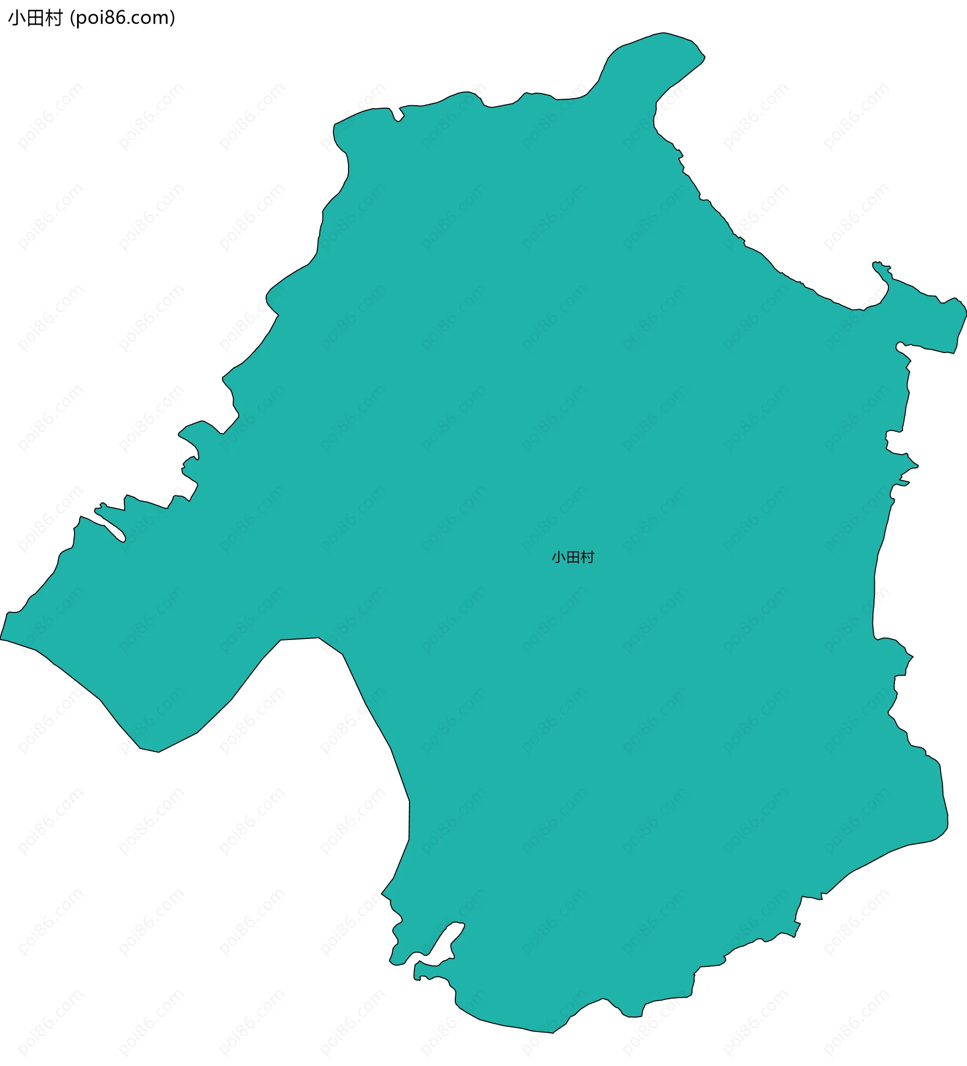 小田村边界地图