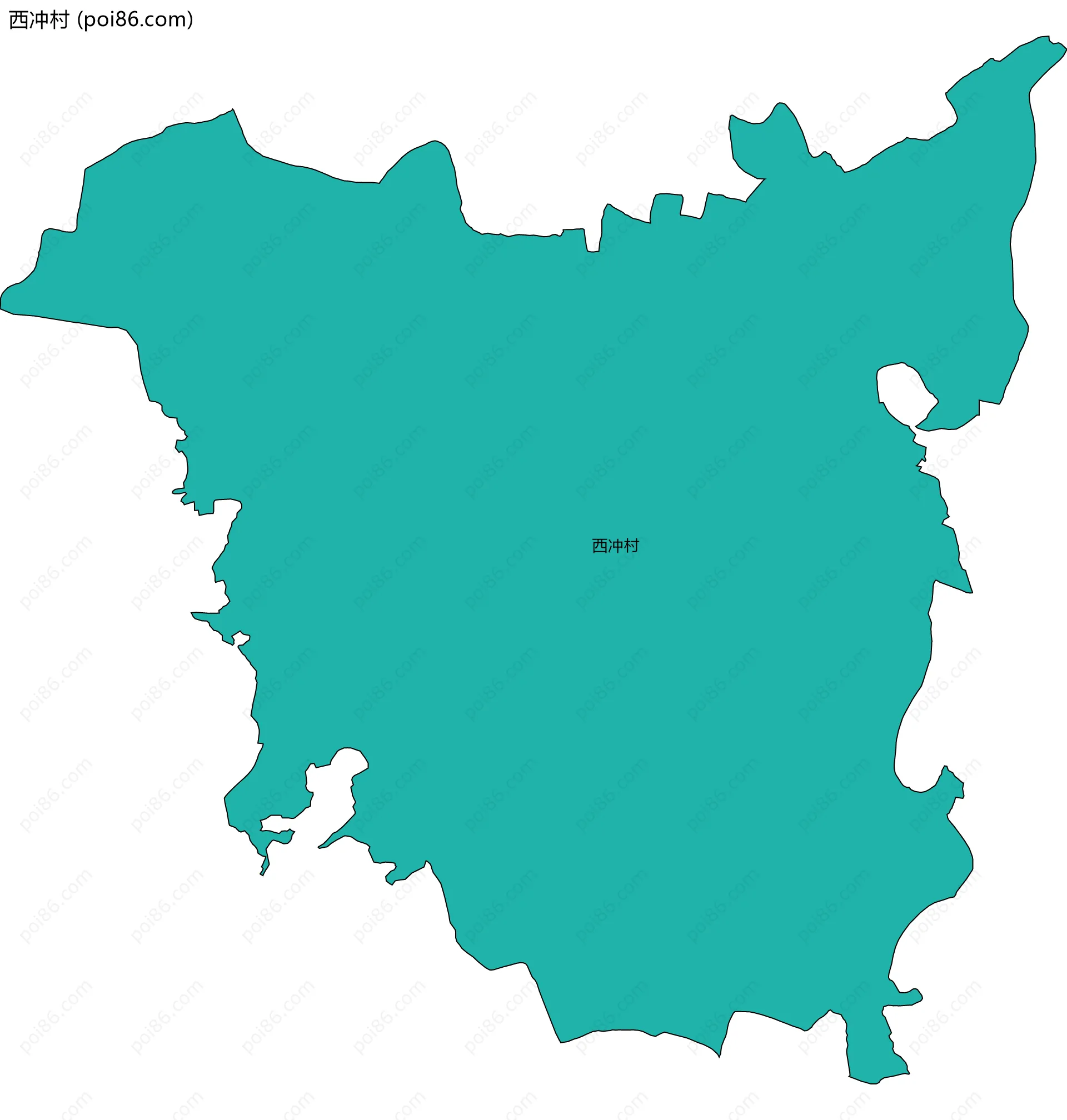 西冲村边界地图