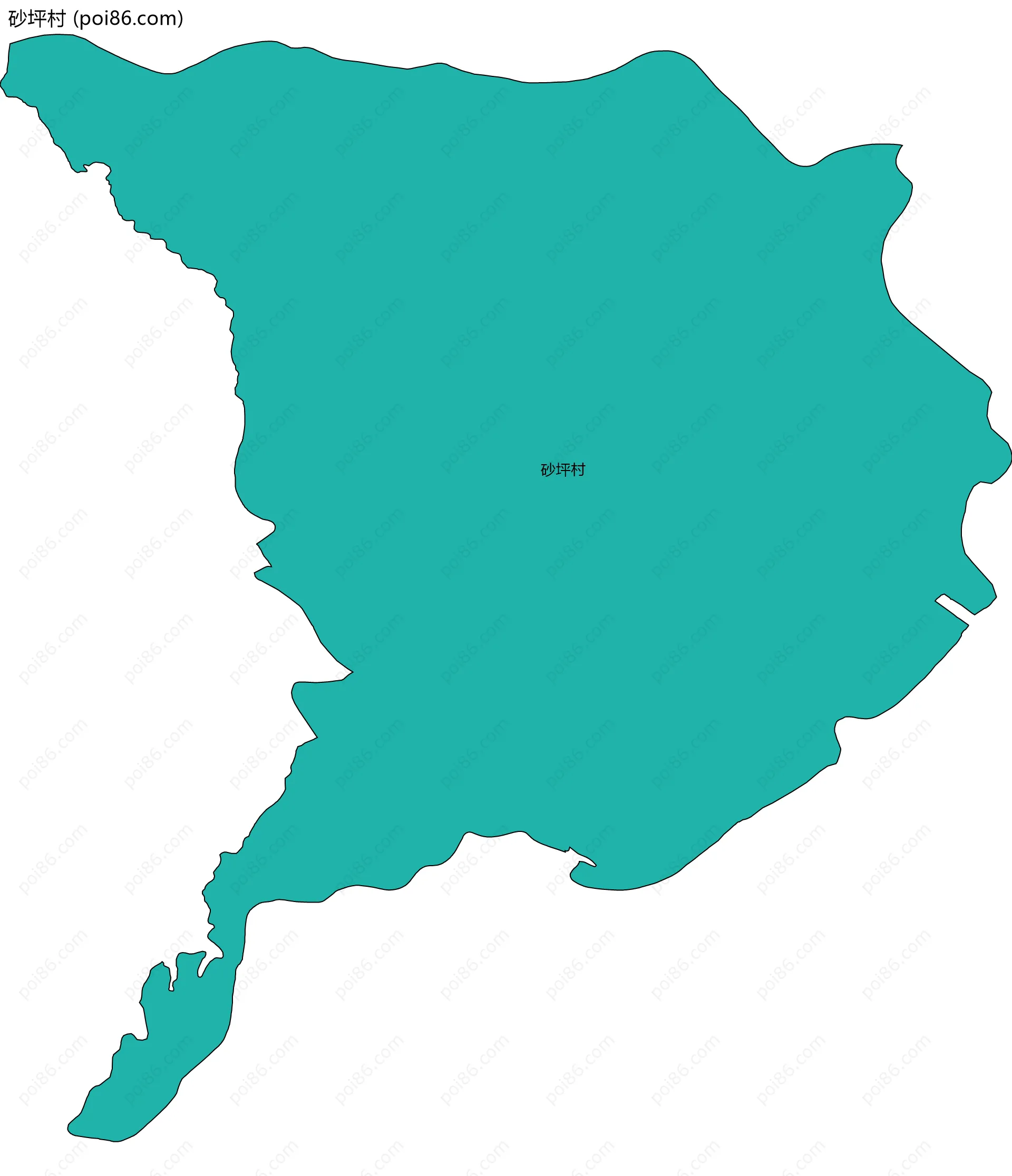 砂坪村边界地图