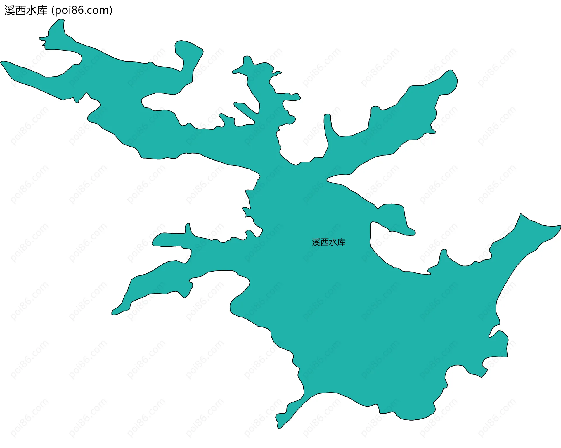 溪西水库边界地图