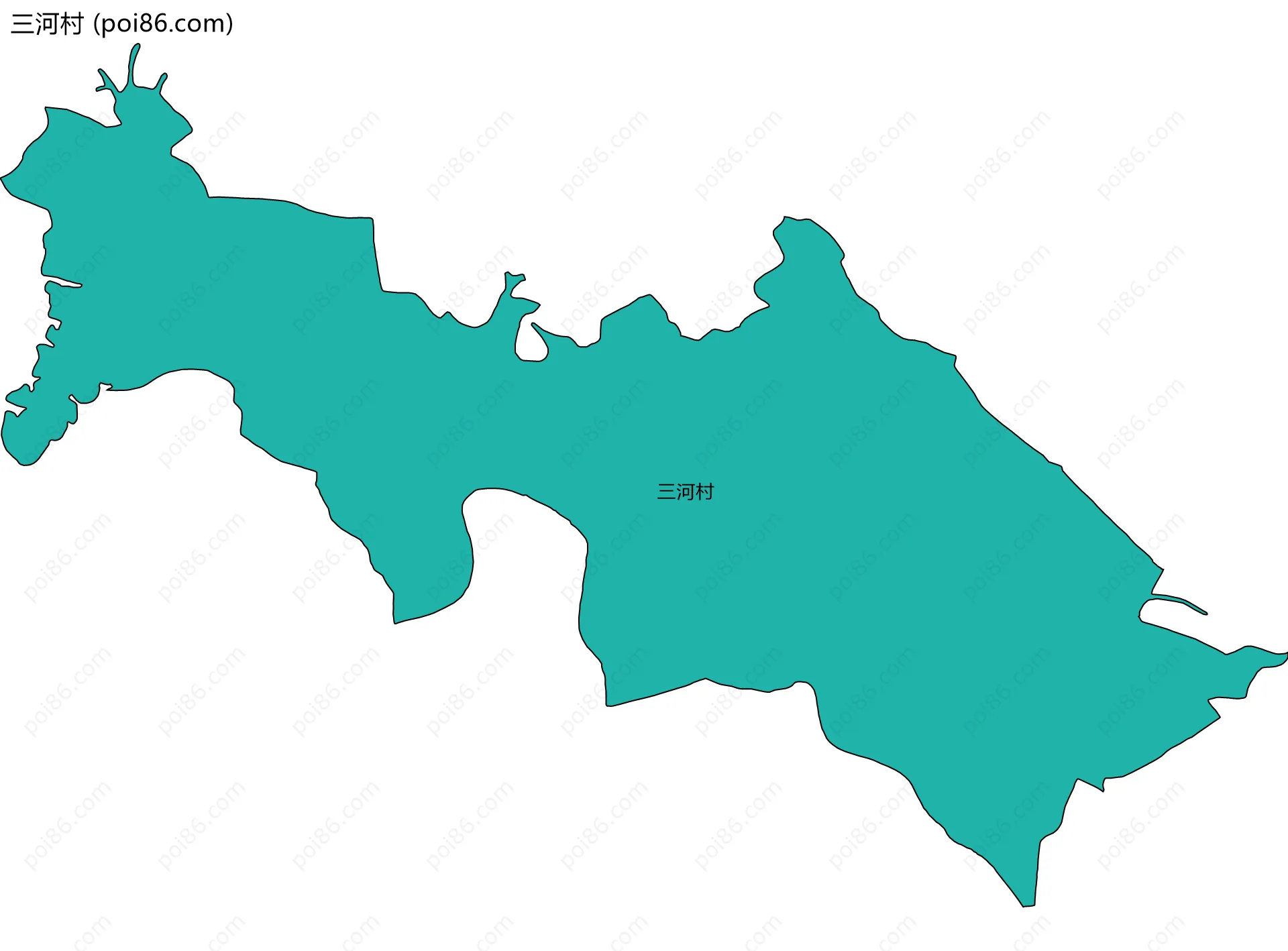 三河村边界地图