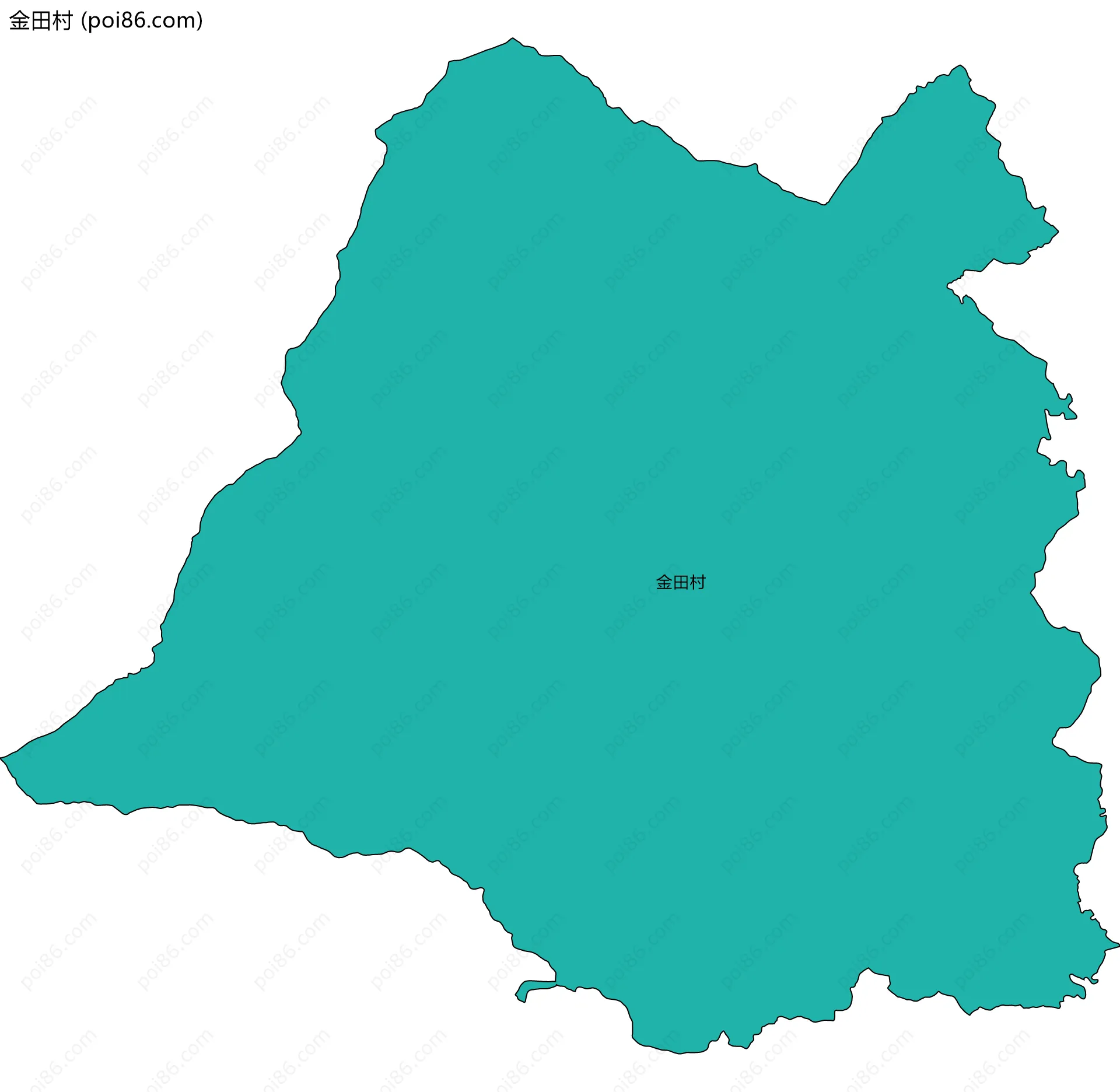 金田村边界地图