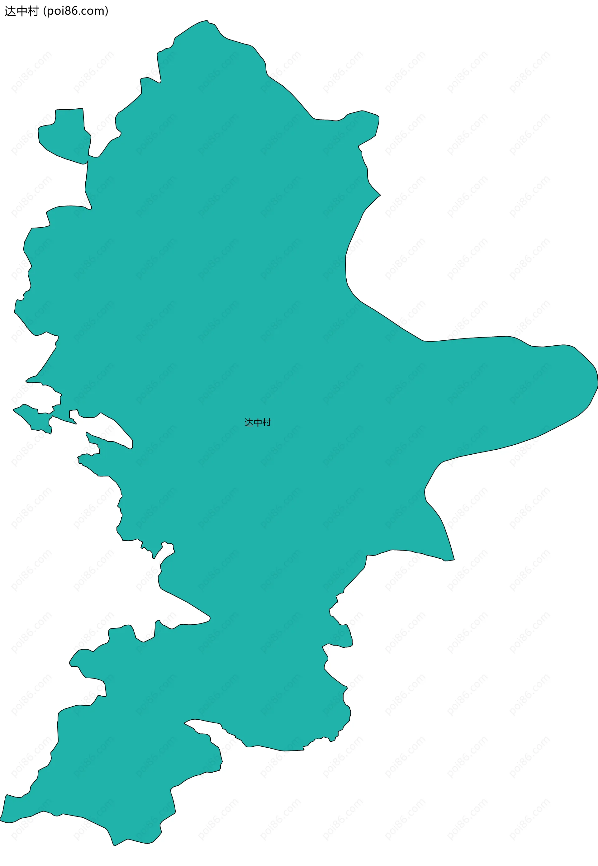 达中村边界地图