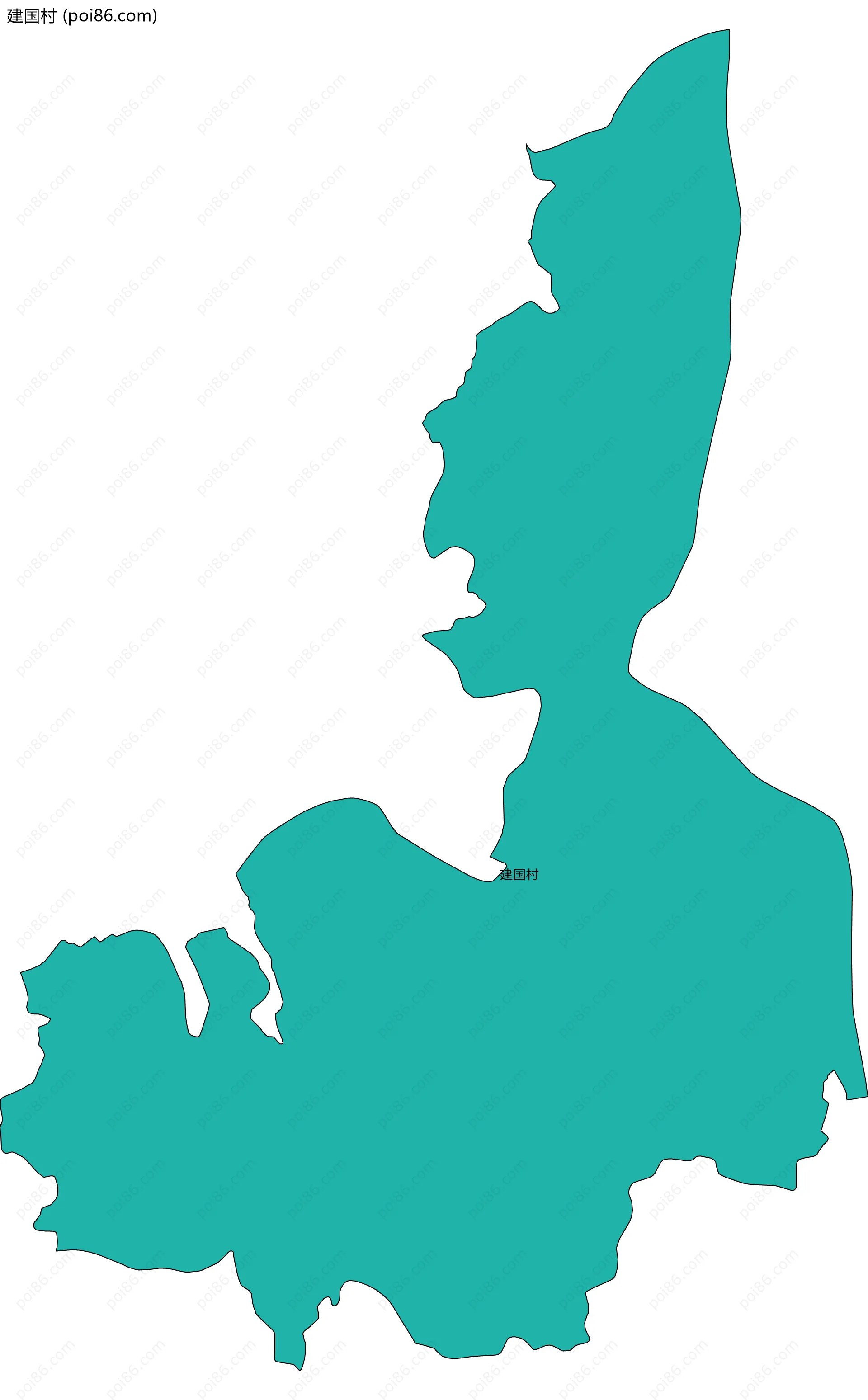 建国村边界地图