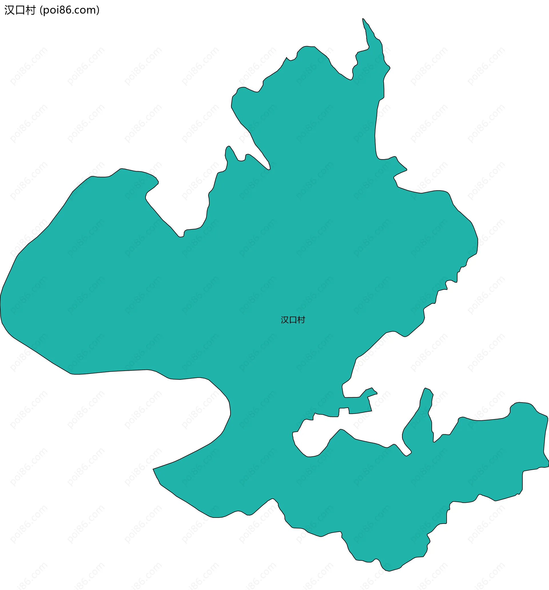 汉口村边界地图