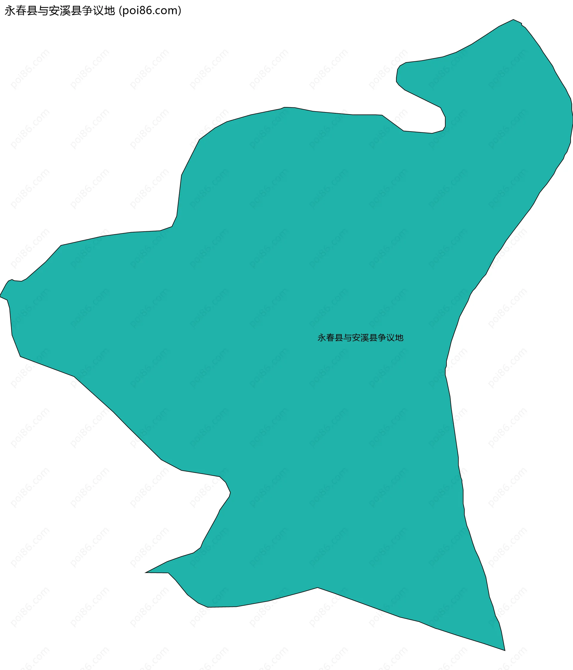 永春县与安溪县争议地边界地图