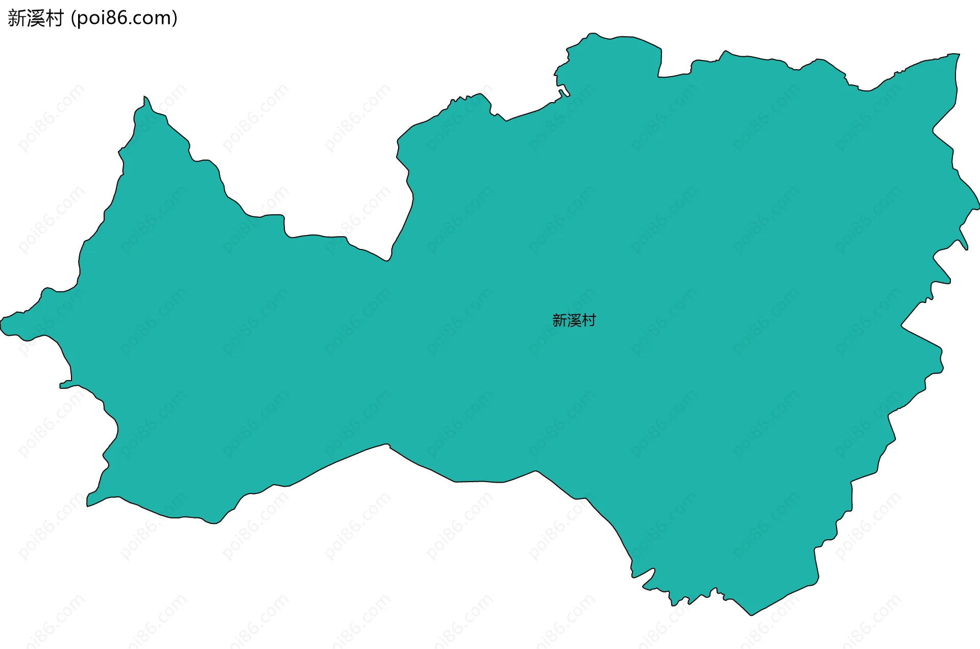 新溪村边界地图