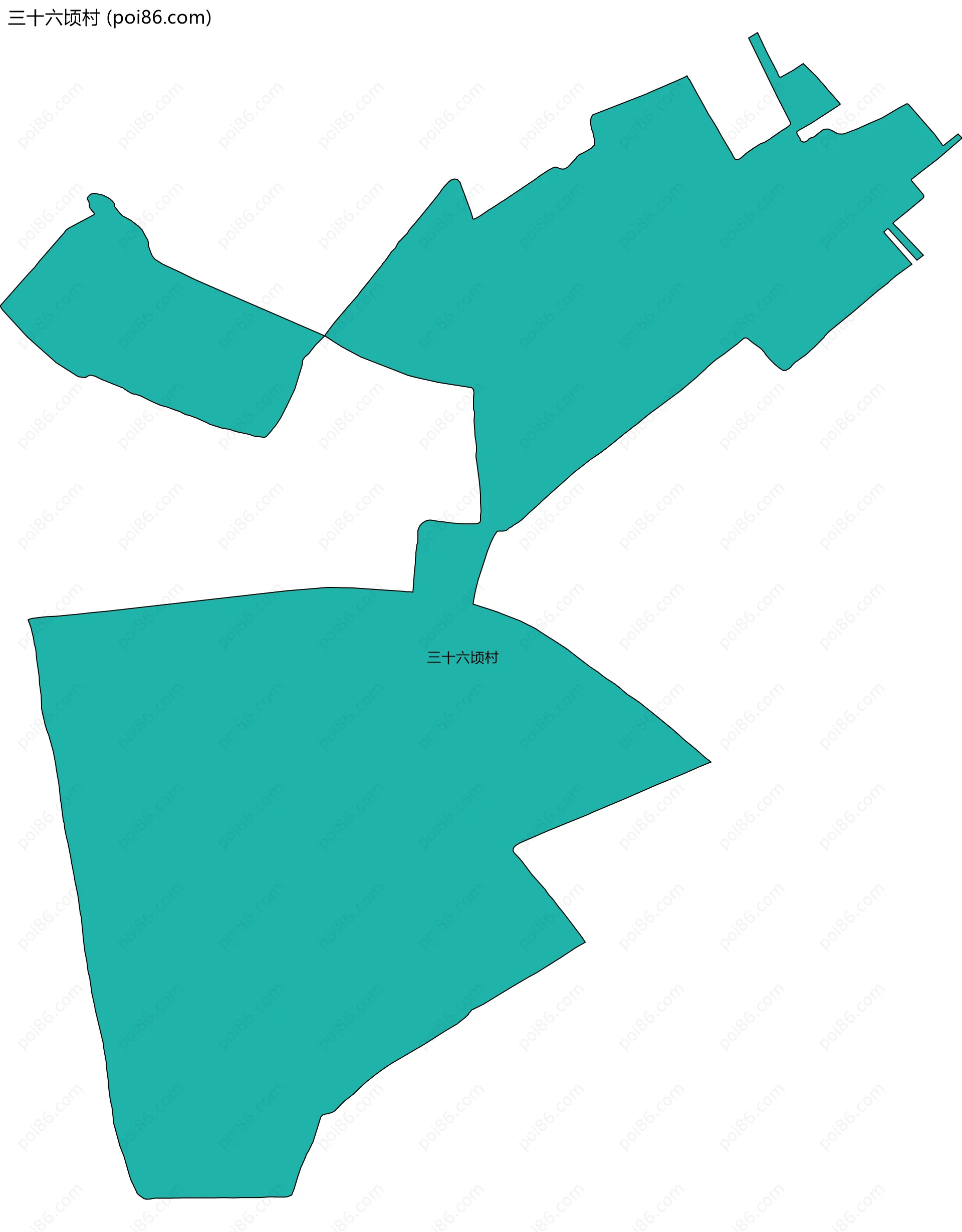 三十六顷村边界地图