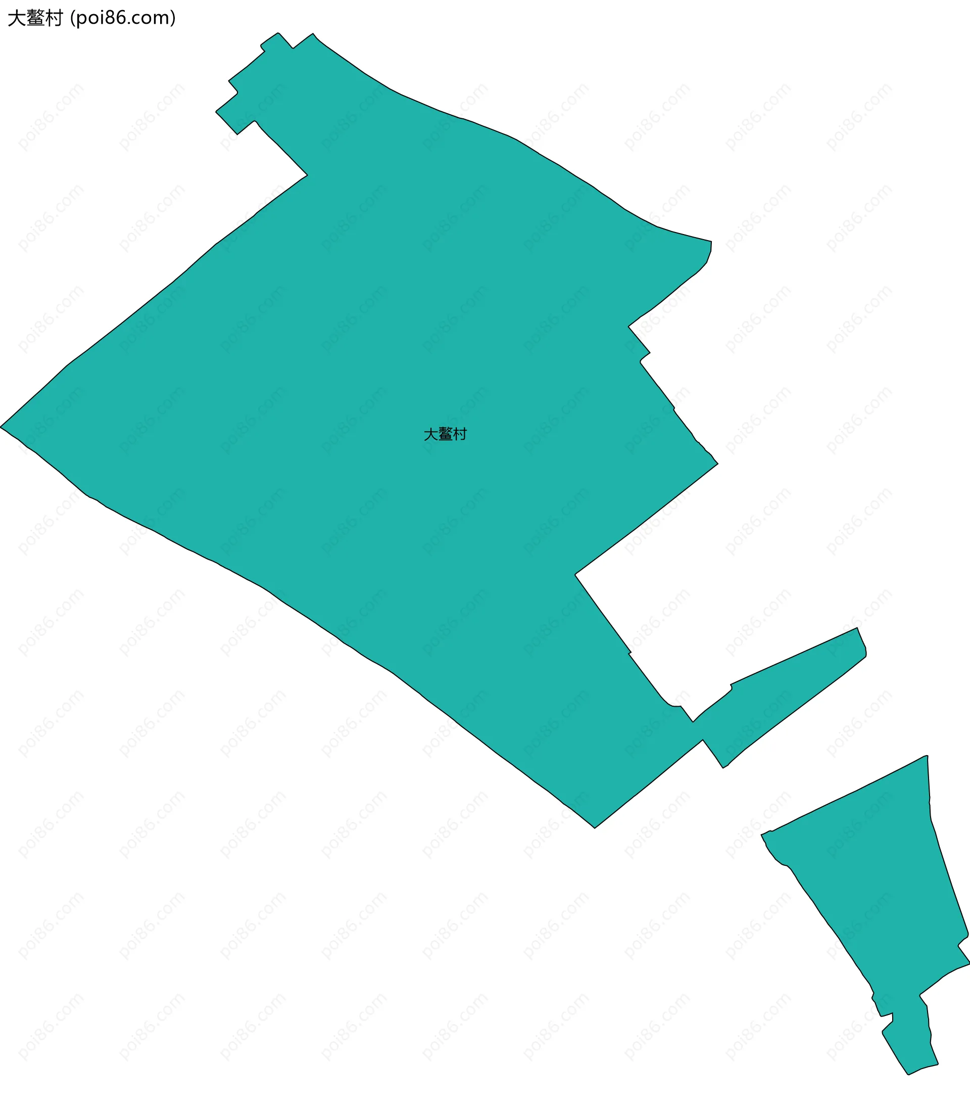 大鳌村边界地图