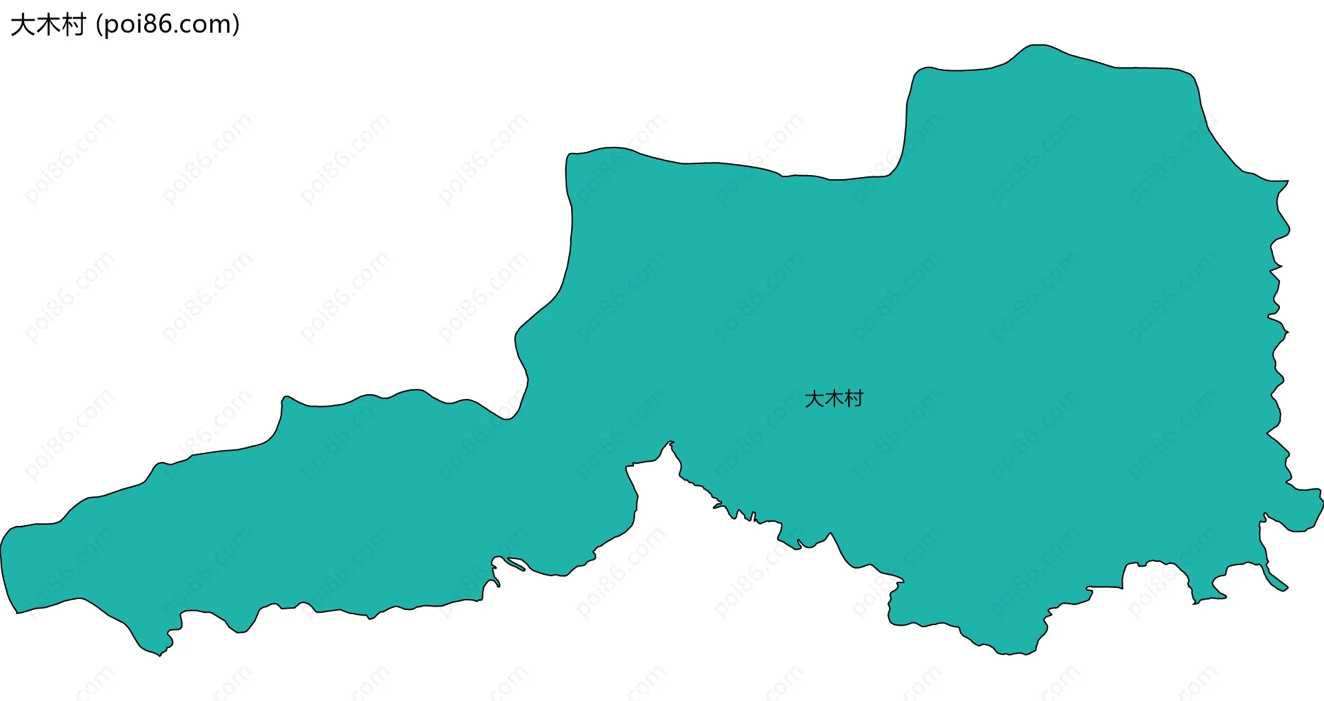 大木村边界地图