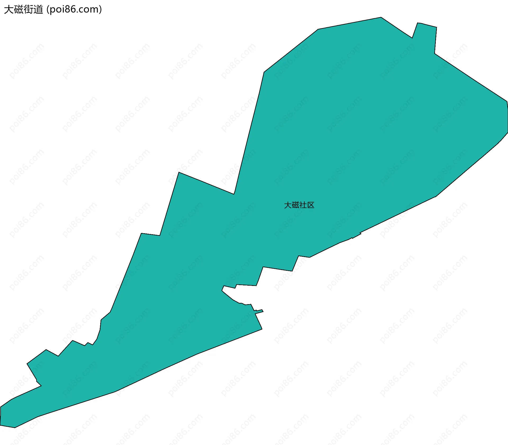 大磁街道边界地图(五级行政区划)