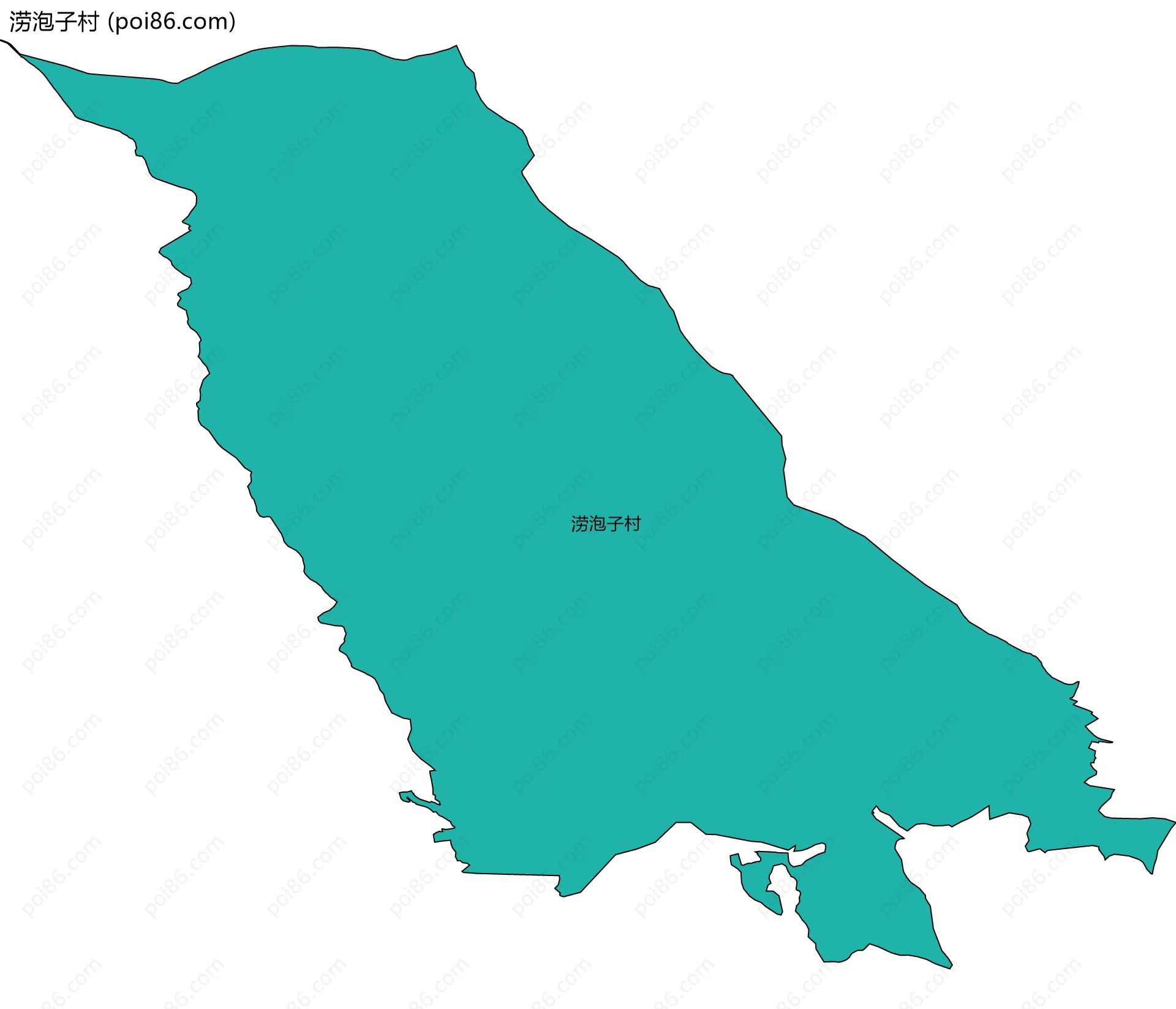 涝泡子村边界地图