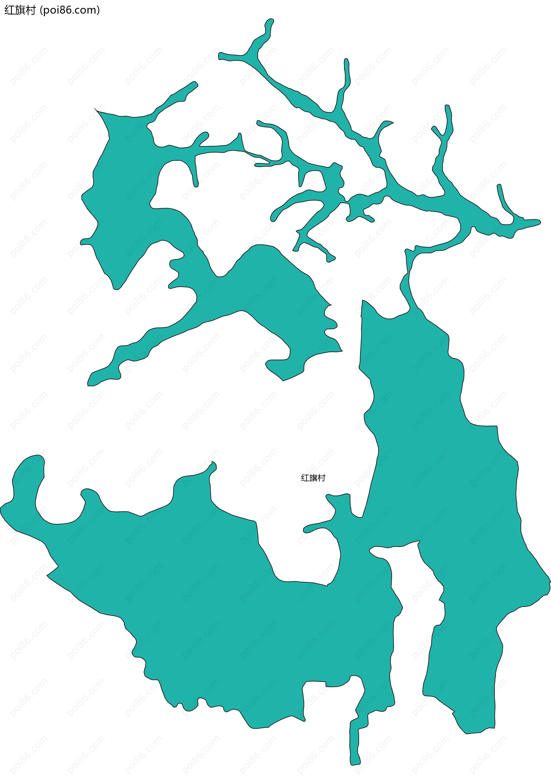 红旗村边界地图