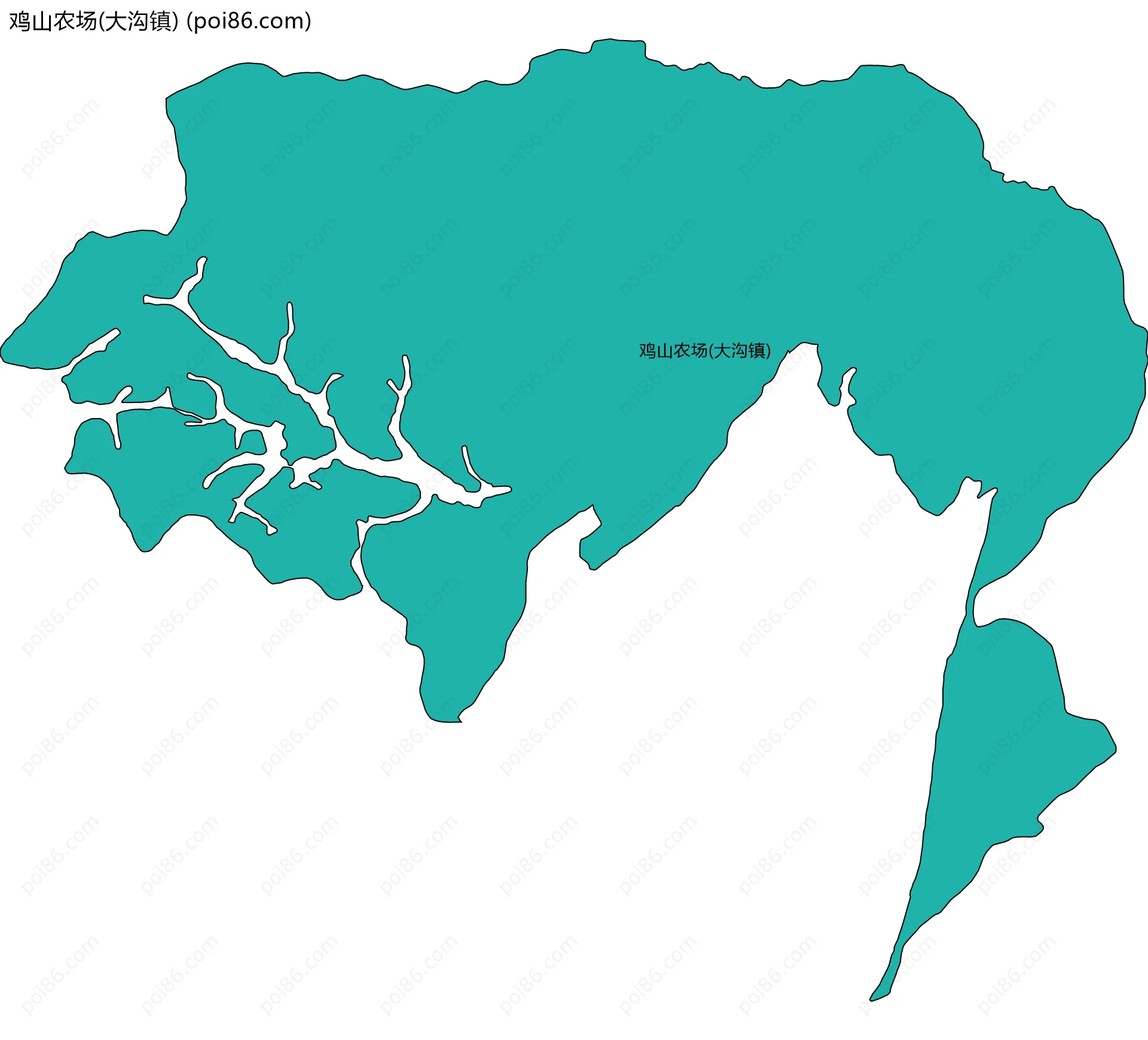 鸡山农场(大沟镇)边界地图